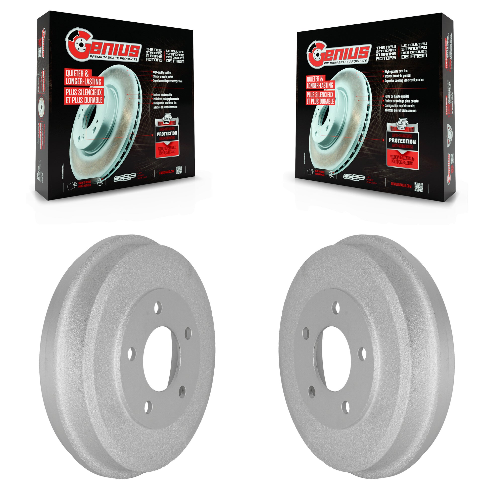 Genius KG-101406 Brake Drum for 2001-2007 Ford Escape, Mercury Mariner, Mazda Tribute - Rear