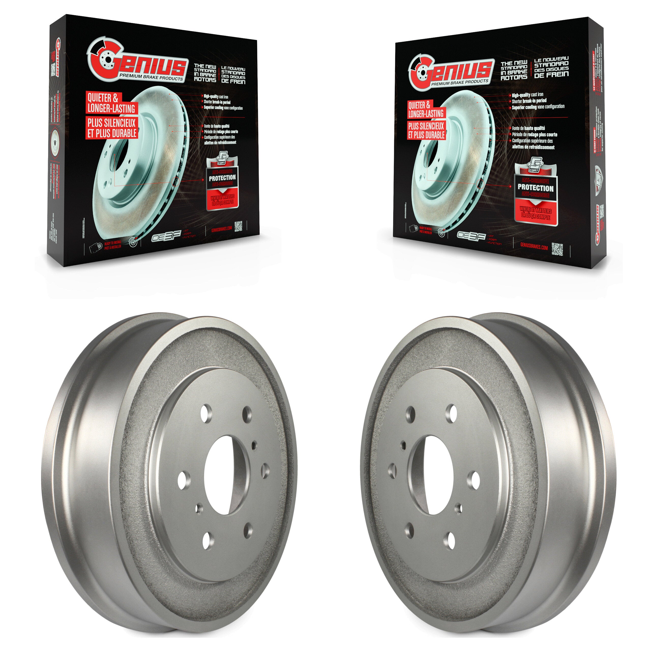 Genius KG-101409 Brake Drum for 2005-2008 Chevrolet Silverado 1500 Classic, GMC Sierra 1500 Classic and More - Rear