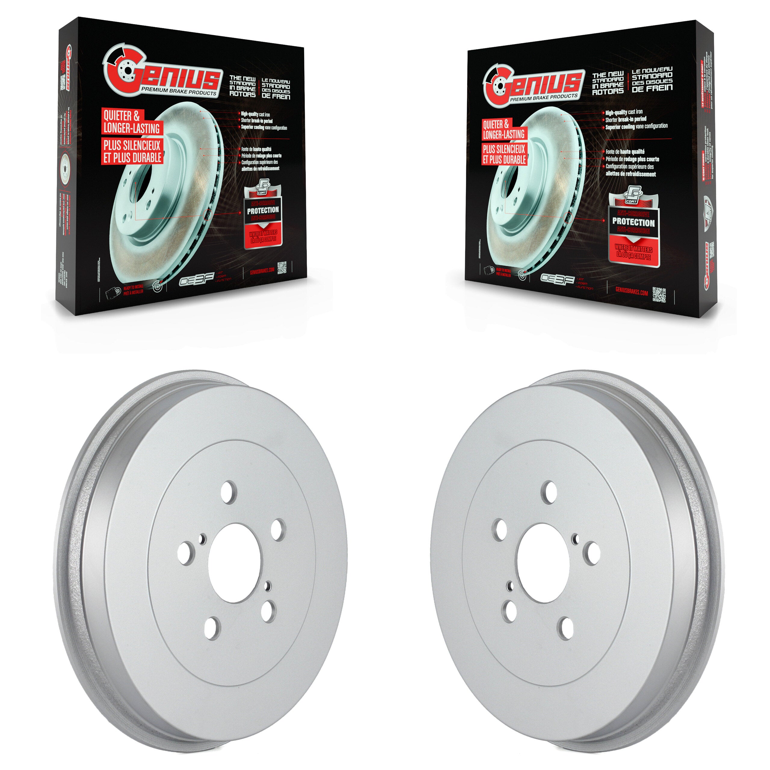 Genius KG-101411 Brake Drum for 2003-2008 Pontiac Vibe, Toyota Matrix - Rear