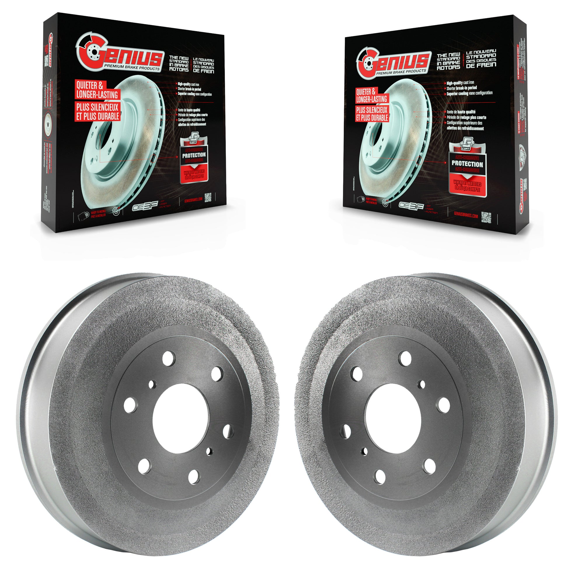 Genius KG-101412 Brake Drum for 2009-2013 Chevrolet Silverado 1500, GMC Sierra 1500 - Rear