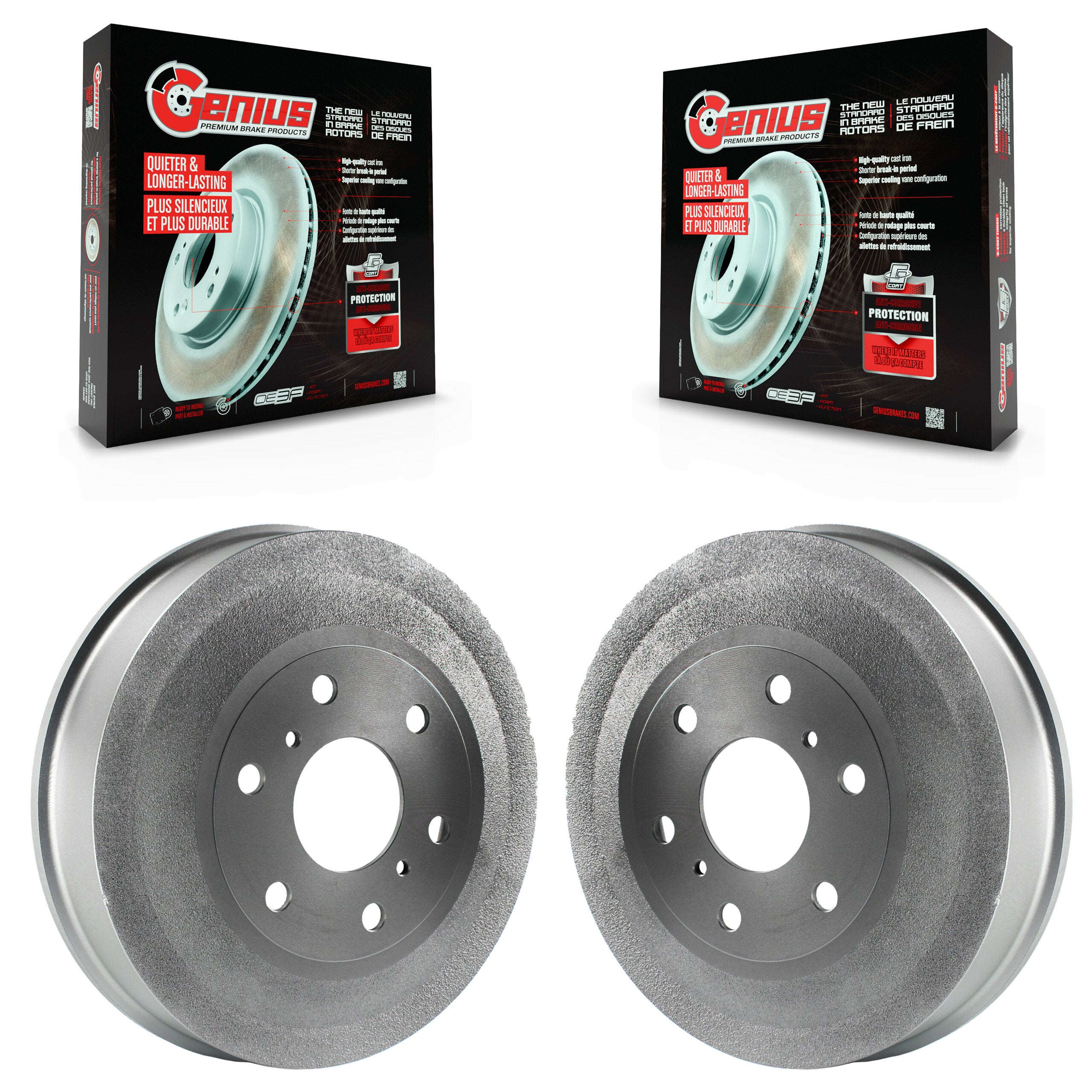 Genius KG-101412 Brake Drum for 2009-2013 Chevrolet Silverado 1500, GMC Sierra 1500 - Rear