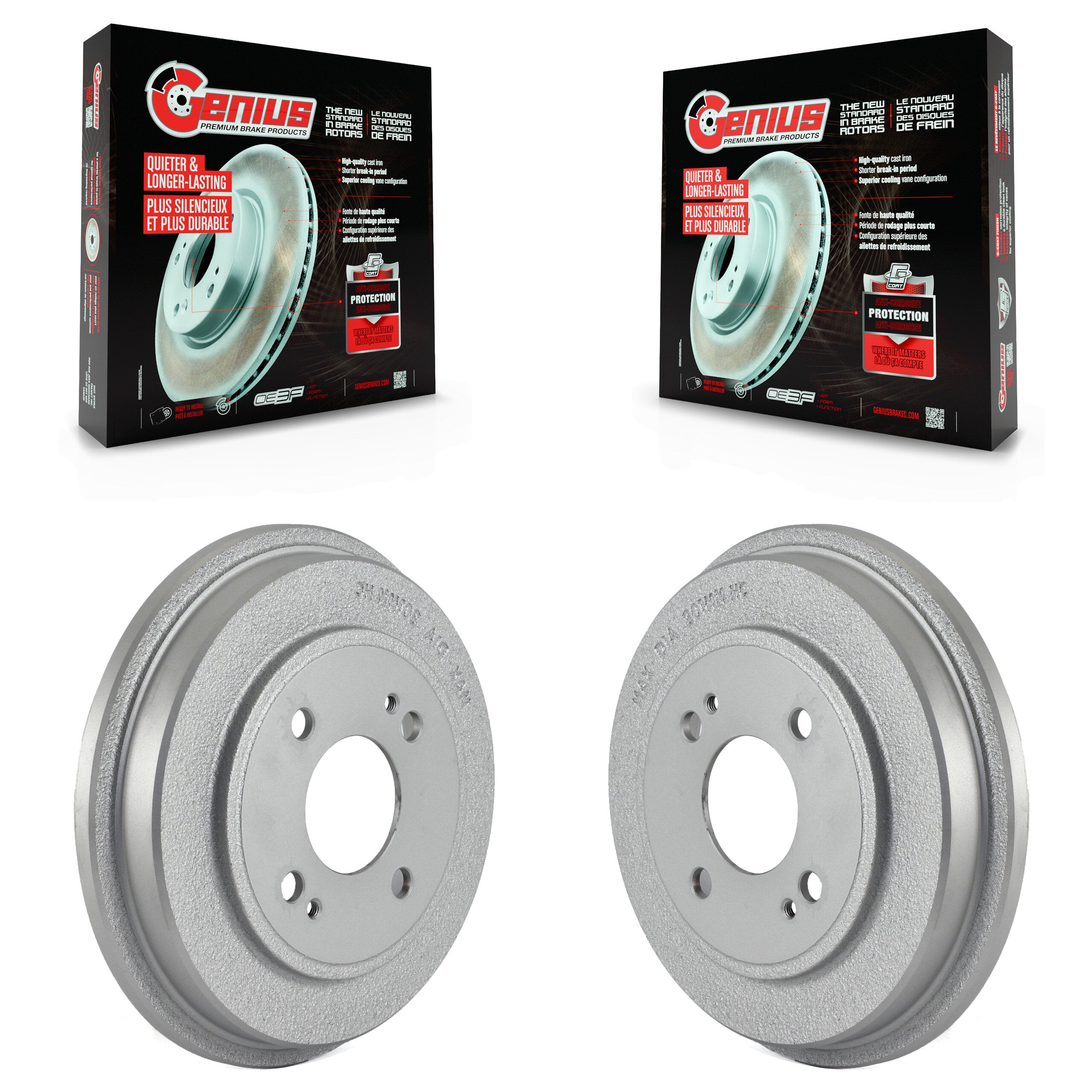 Genius KG-101418 Brake Drum for 2001-2014 Honda Fit, Honda Insight, Honda Civic - Rear