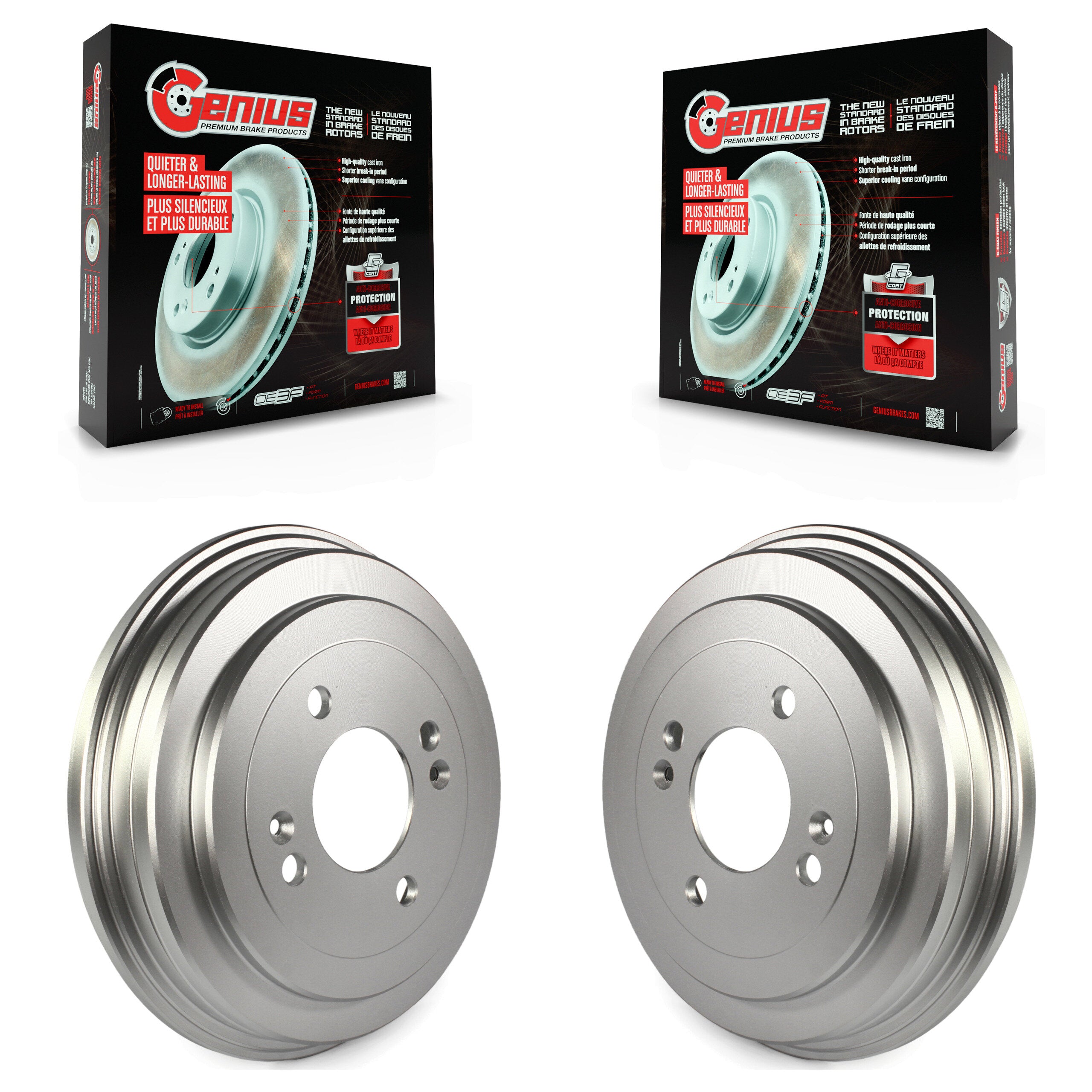 Genius KG-101420 Brake Drum for 2006-2011 Hyundai Accent, Kia Rio, Kia Rio5 - Rear