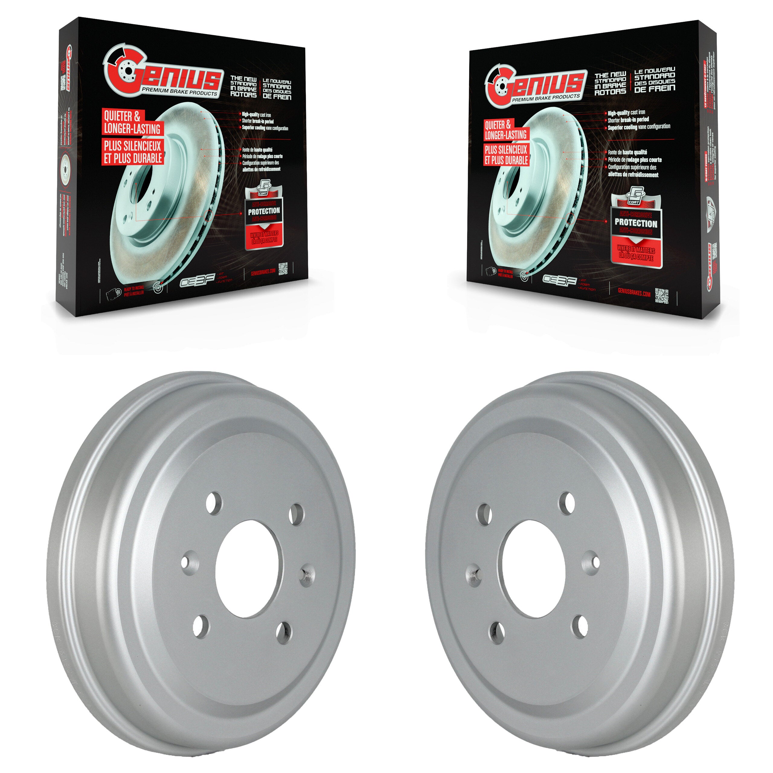 Genius KG-101489 Brake Drum for 2004-2015 Chevrolet Spark, Pontiac G3 and More - Rear