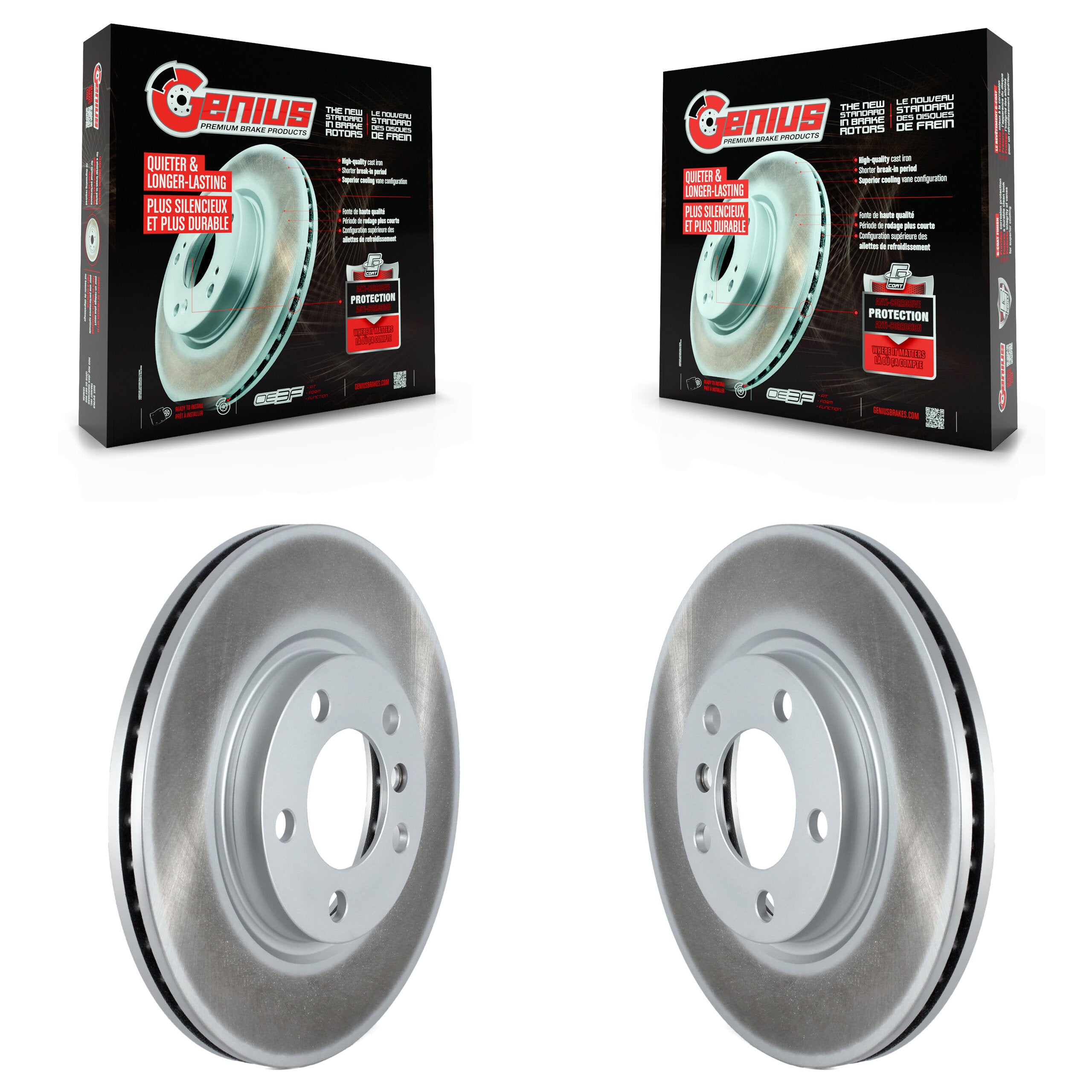Genius KG-101511 Disc Brake Rotor for 2011-2016 Mini Cooper Countryman, Mini Cooper Paceman - Front
