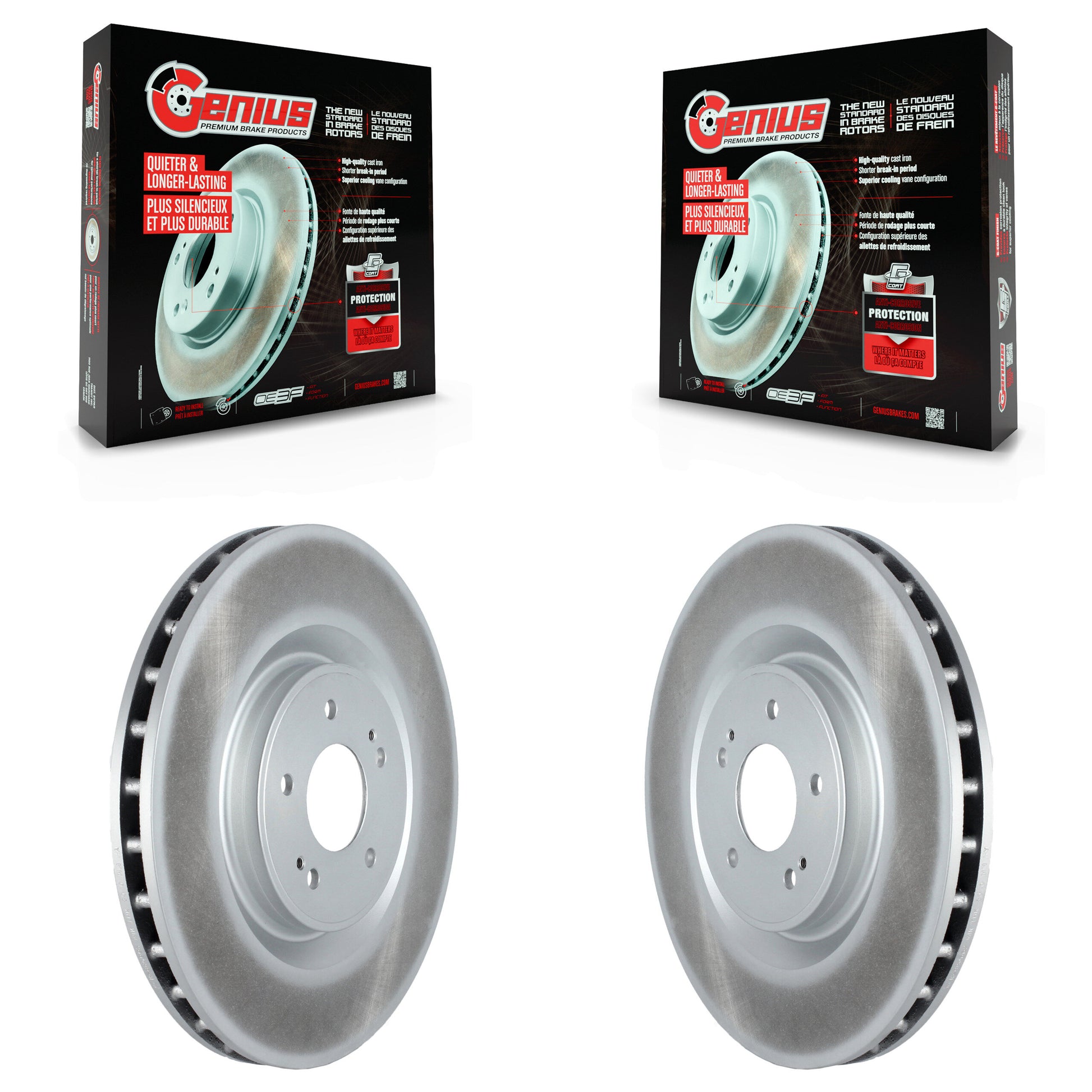 Genius KG-101513 Disc Brake Rotor for 2008-2015 Mitsubishi Lancer - Front