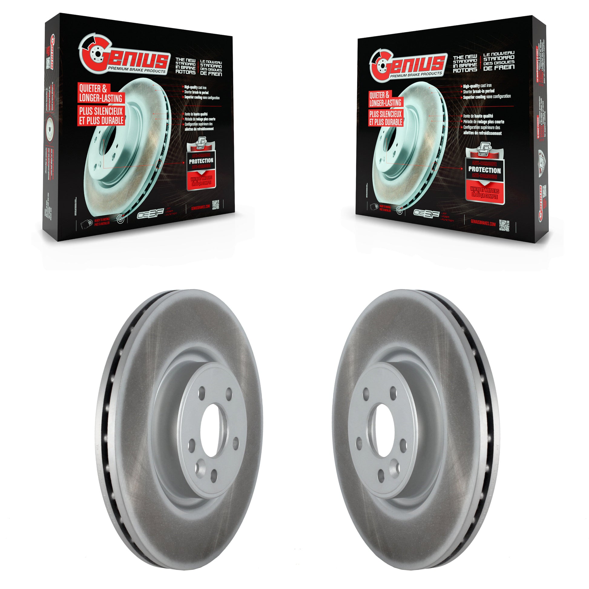 Genius KG-101516 Disc Brake Rotor for 2007-2018 Volvo S80, Volvo V60 and More - Front