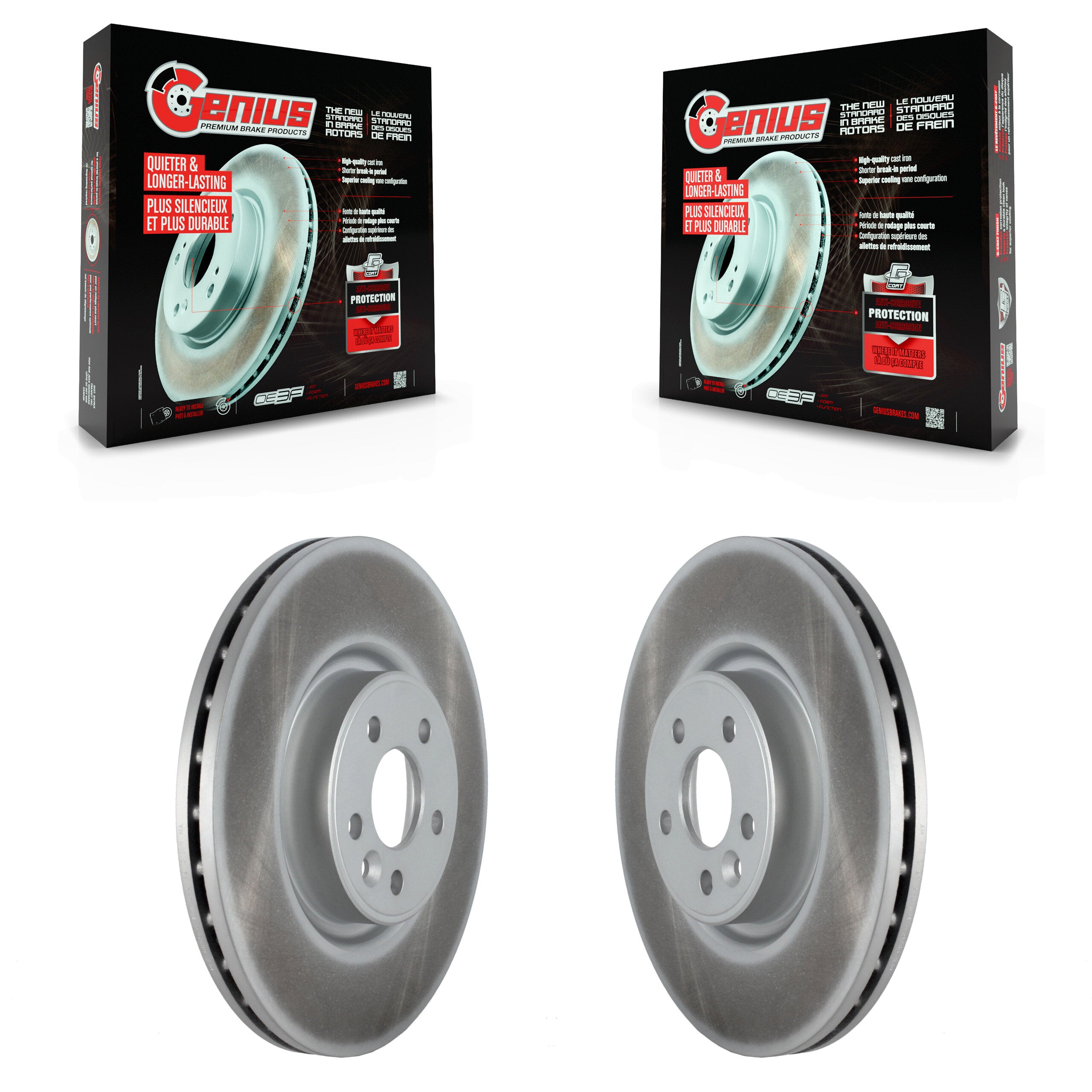 Genius KG-101516 Disc Brake Rotor for 2007-2018 Volvo S80, Volvo V60 and More - Front