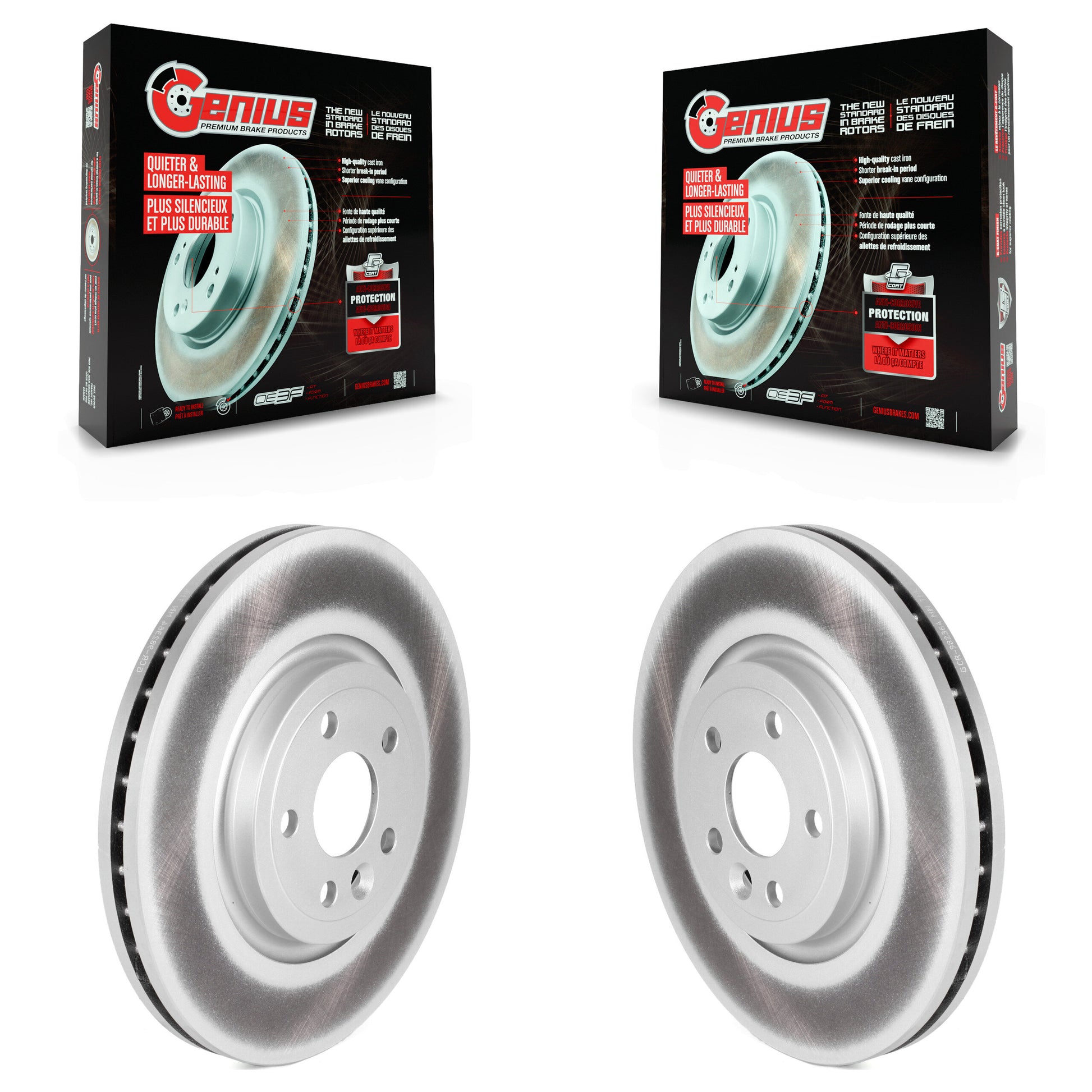 Genius KG-101596 Disc Brake Rotor for 2017-2020 Jaguar F-Pace, Land Rover Range Rover Velar - Front