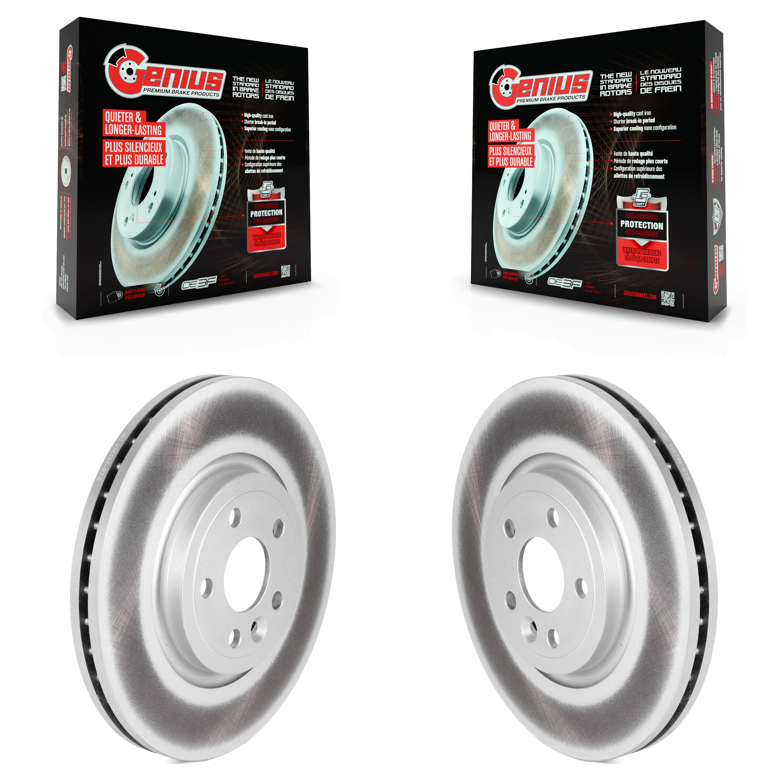 Genius KG-101596 Disc Brake Rotor for 2017-2020 Jaguar F-Pace, Land Rover Range Rover Velar - Front