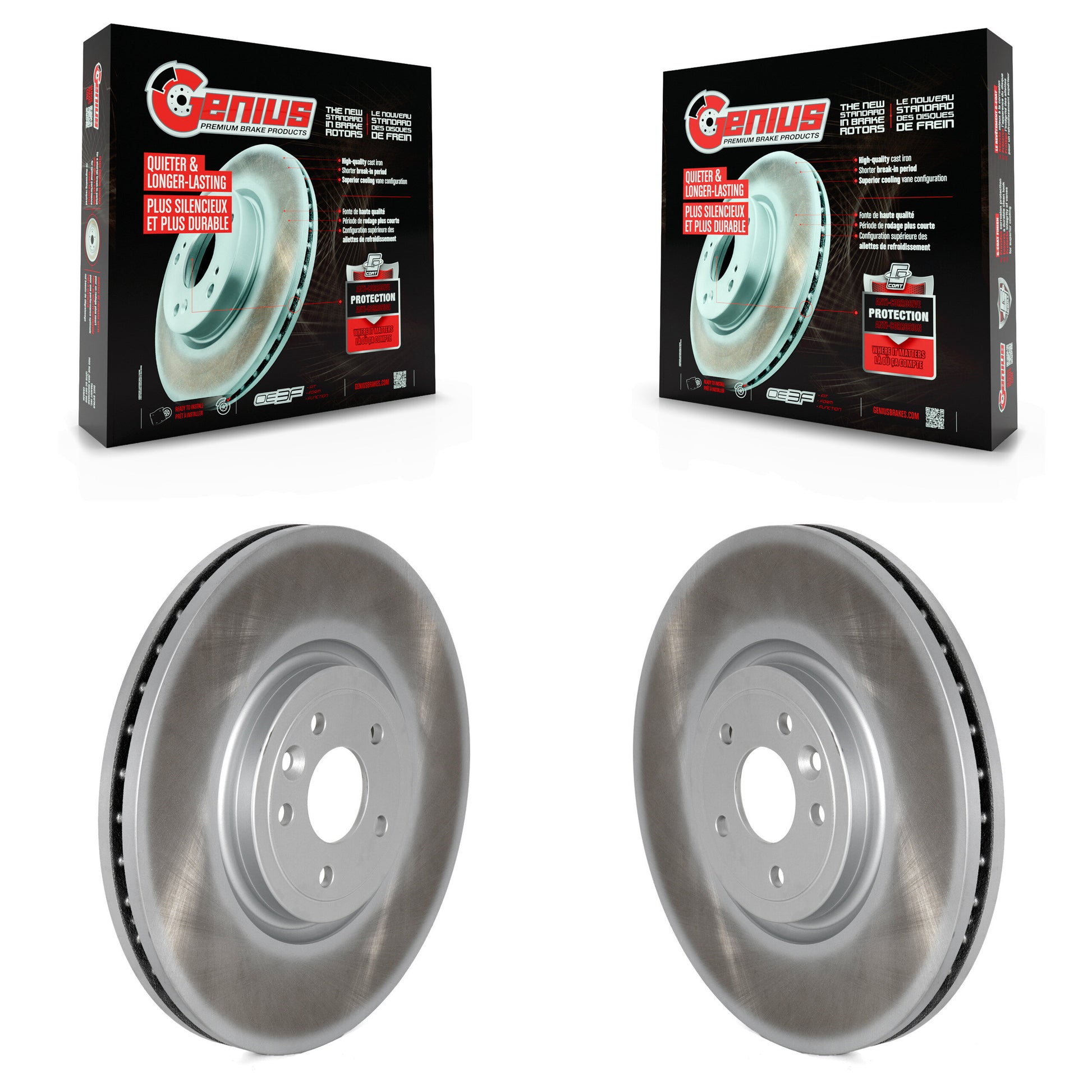 Genius KG-101597 Disc Brake Rotor for 2016-2024 Jaguar XE, Jaguar XF - Front