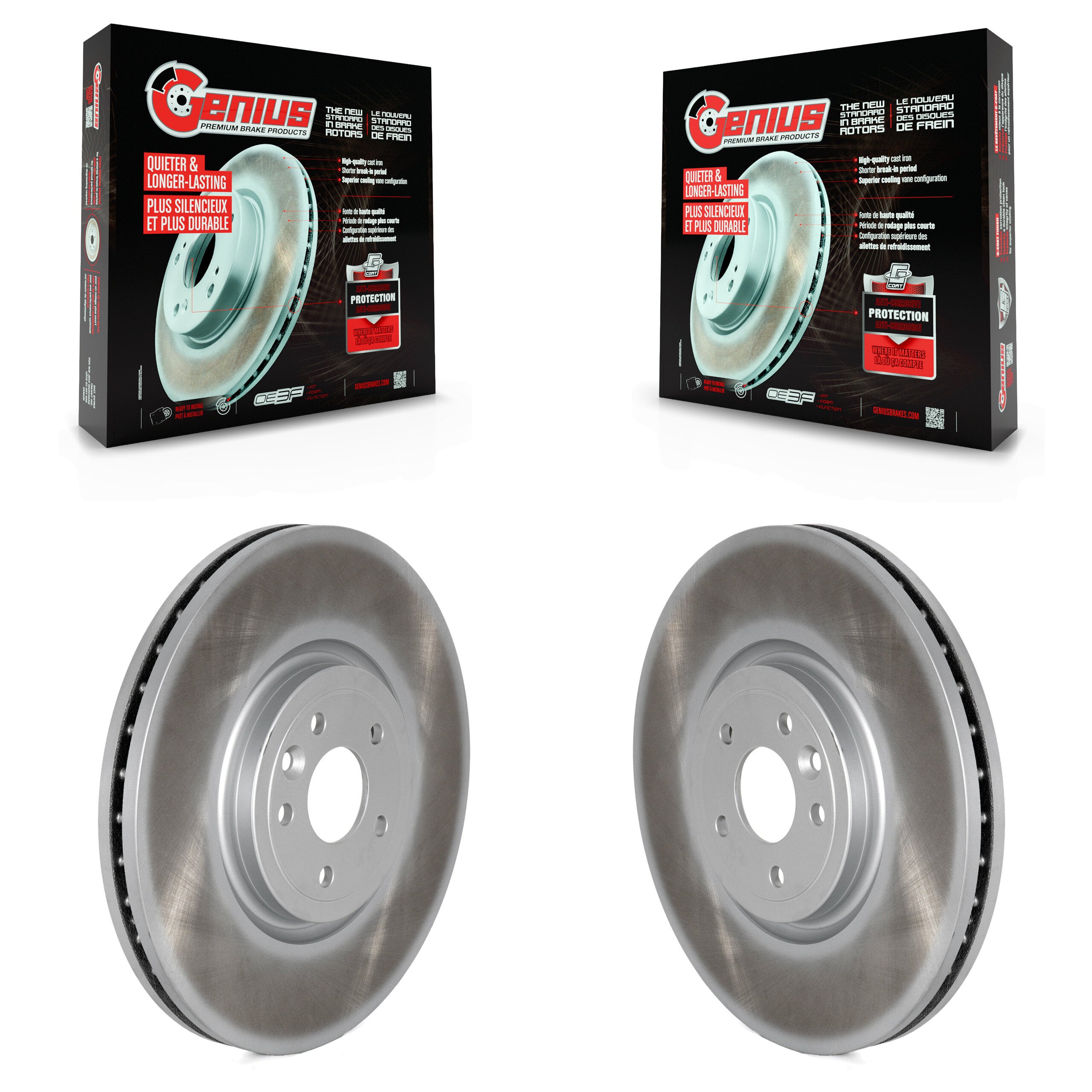 Genius KG-101597 Disc Brake Rotor for 2016-2024 Jaguar XE, Jaguar XF - Front