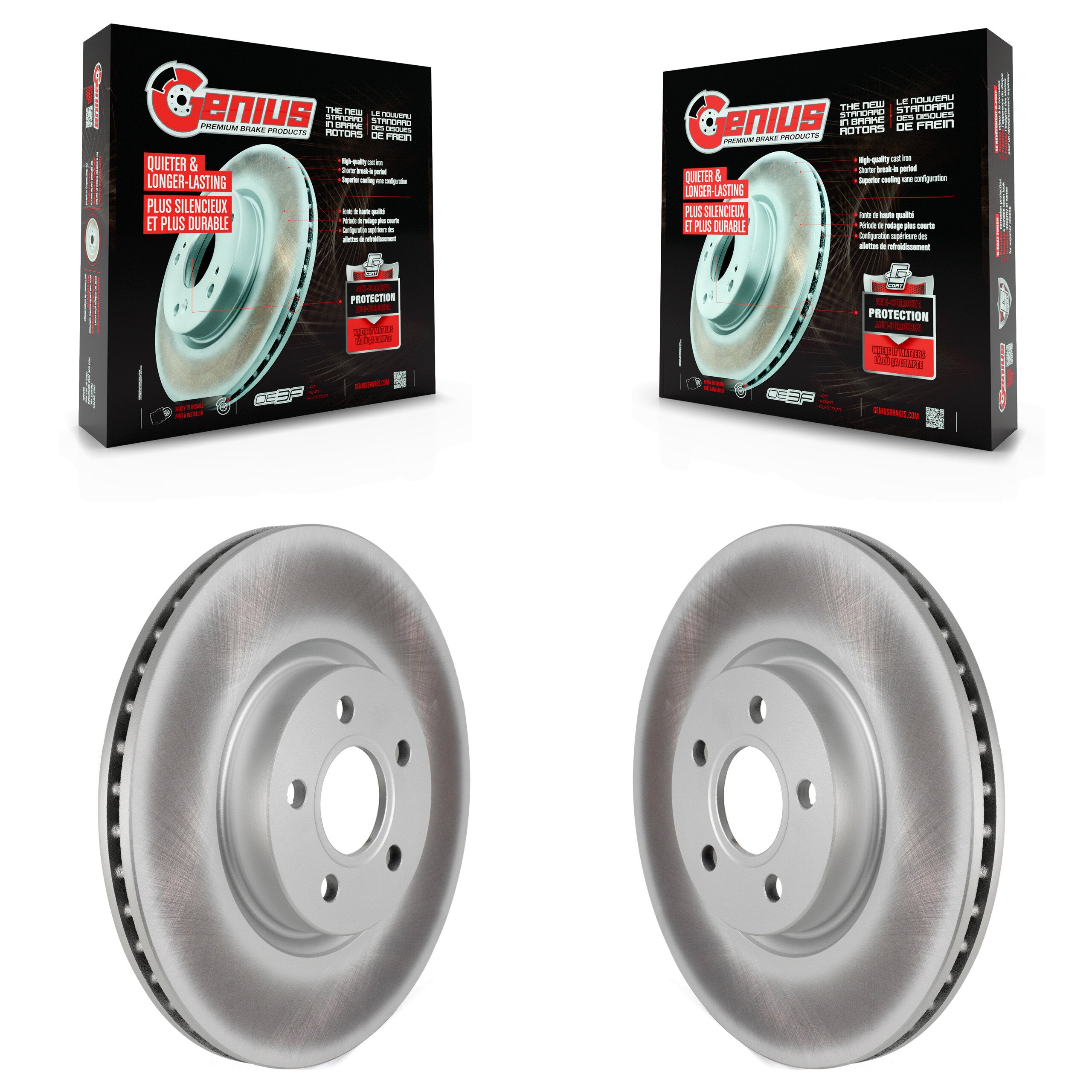 Genius KG-101605 Disc Brake Rotor for 2018-2023 Ford Transit Connect - Front