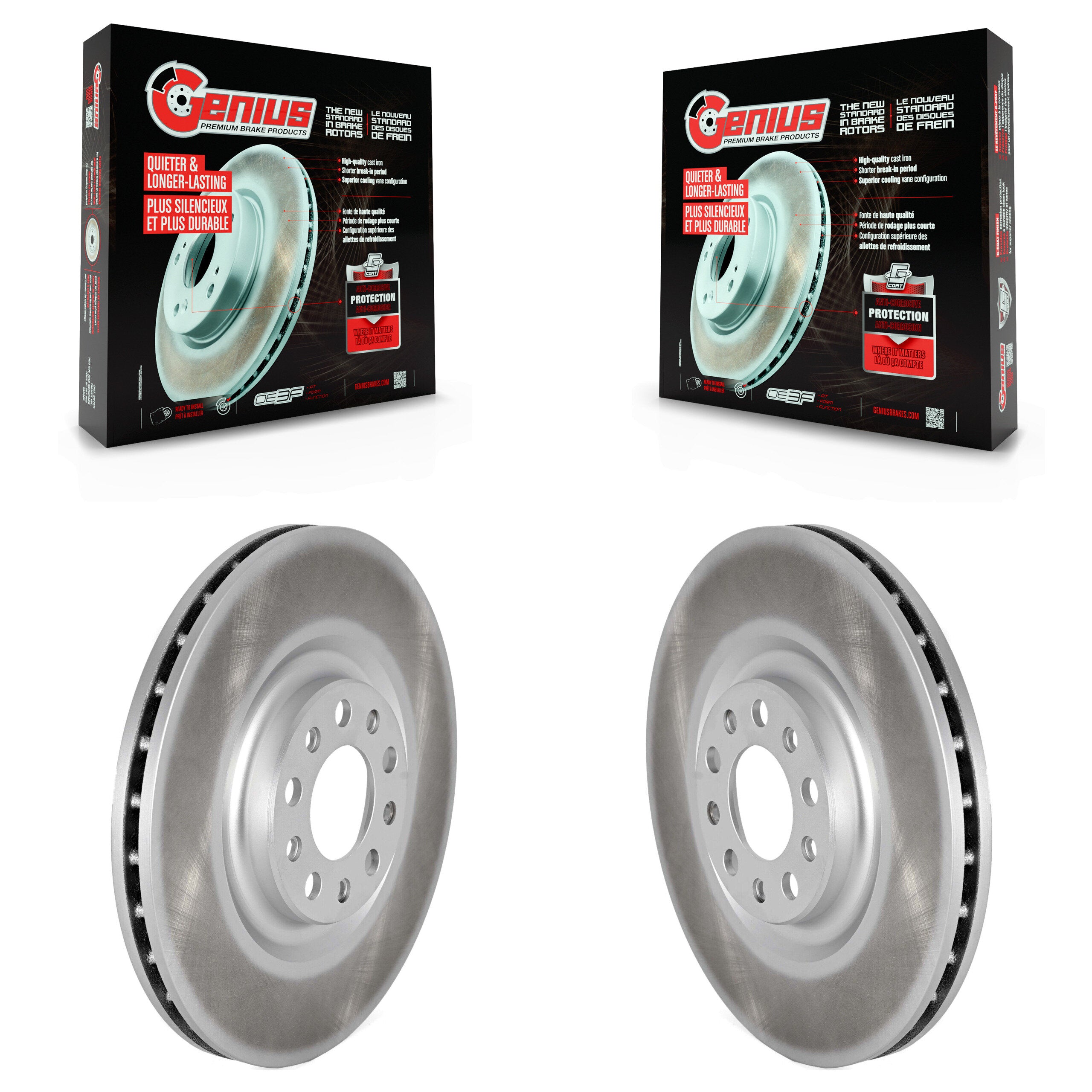 Genius KG-101606 Disc Brake Rotor for 2017-2024 Alfa Romeo Stelvio, Alfa Romeo Giulia - Front