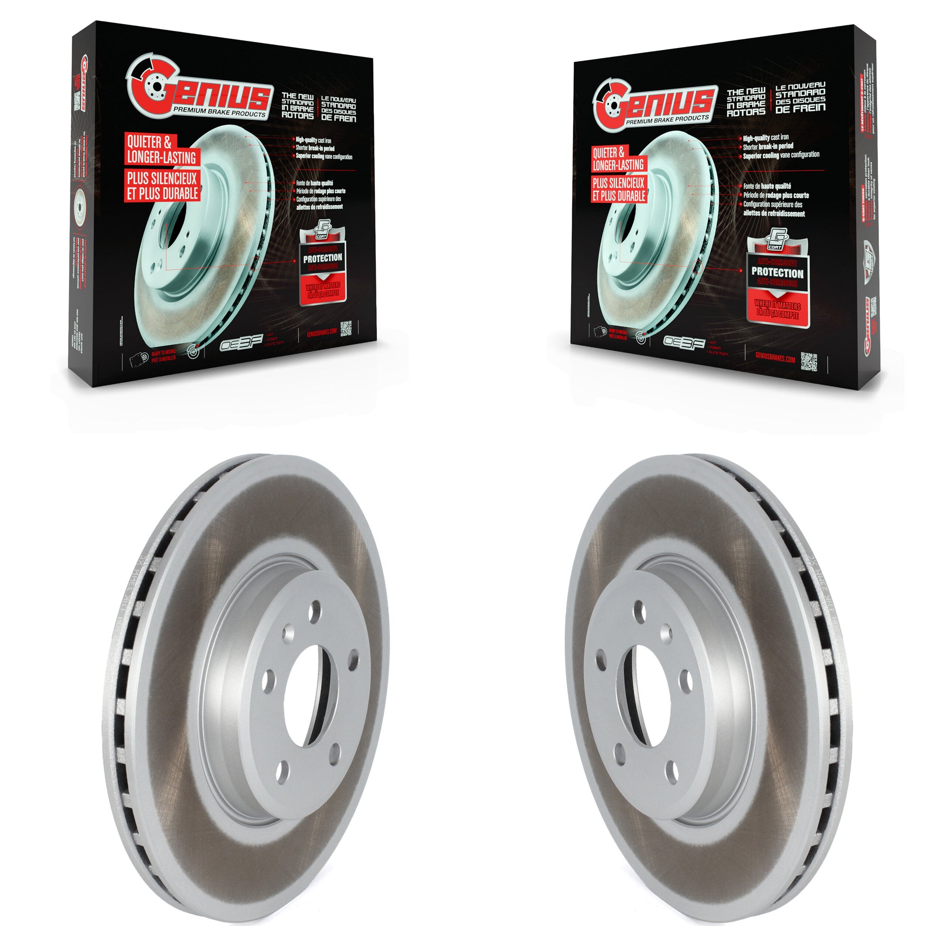 Genius KG-101608 Disc Brake Rotor for 2017-2024 Audi A4 Quattro, Audi A5 Quattro and More - Front