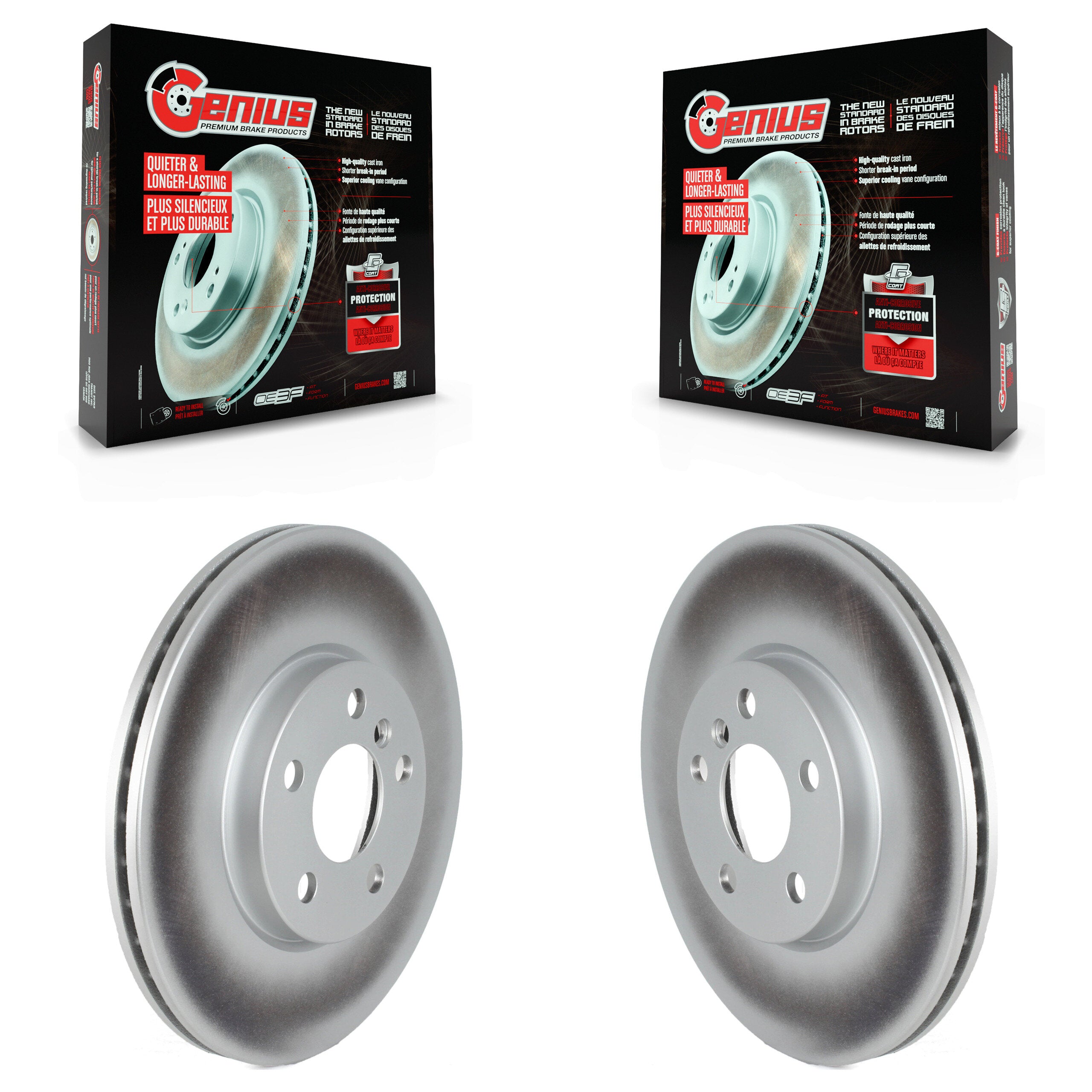 Genius KG-101617 Disc Brake Rotor for 2016-2024 Mini Cooper, Mini Cooper Clubman, Mini Cooper Countryman - Front