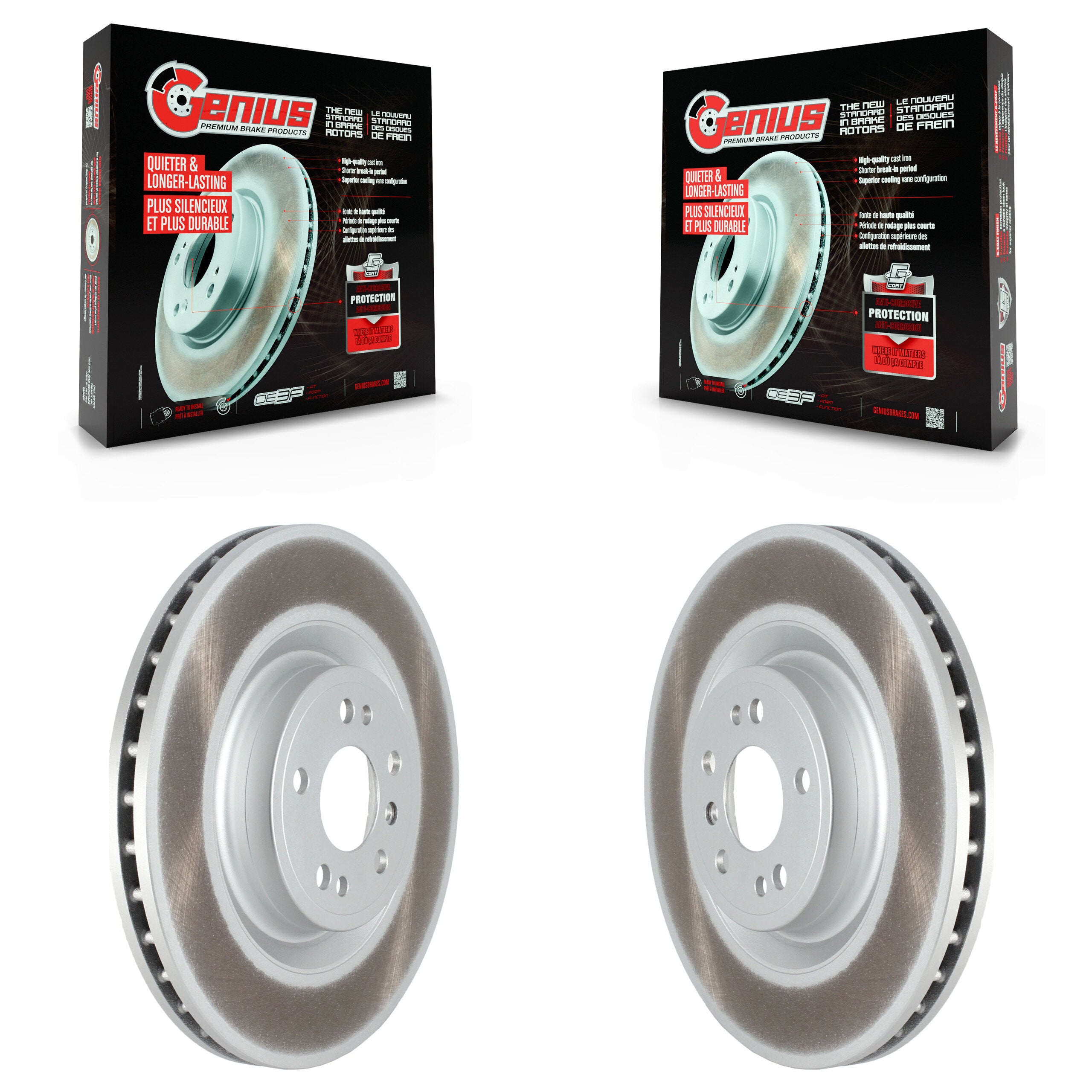 Genius KG-101618 Disc Brake Rotor for 2013-2019 Mercedes-Benz GLE400, Mercedes-Benz GLS350d and More - Front