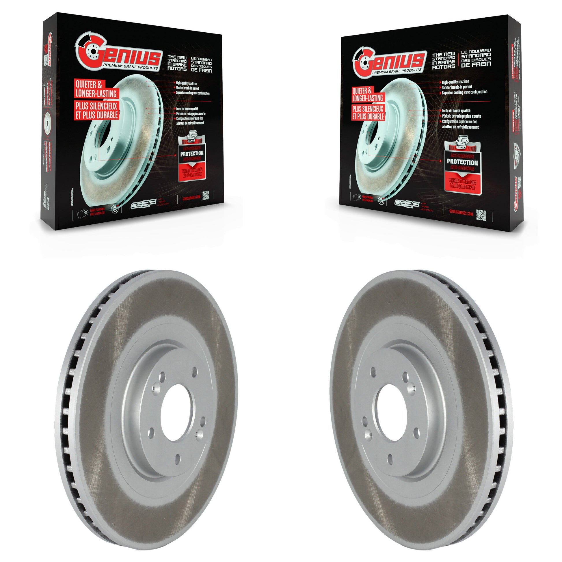 Genius KG-101624 Disc Brake Rotor for 2020-2024 Hyundai Palisade, Kia Telluride - Front