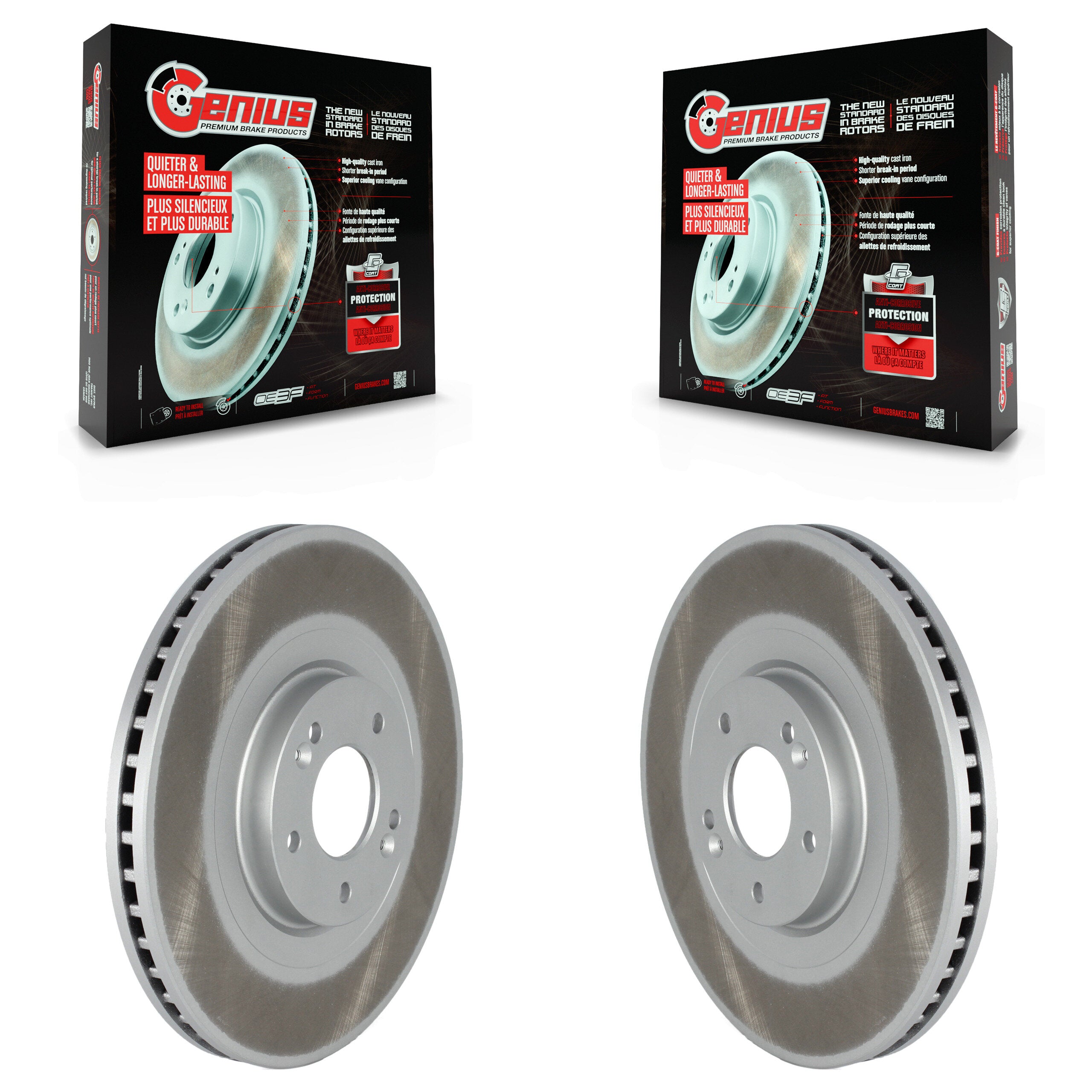 Genius KG-101624 Disc Brake Rotor for 2020-2024 Hyundai Palisade, Kia Telluride - Front