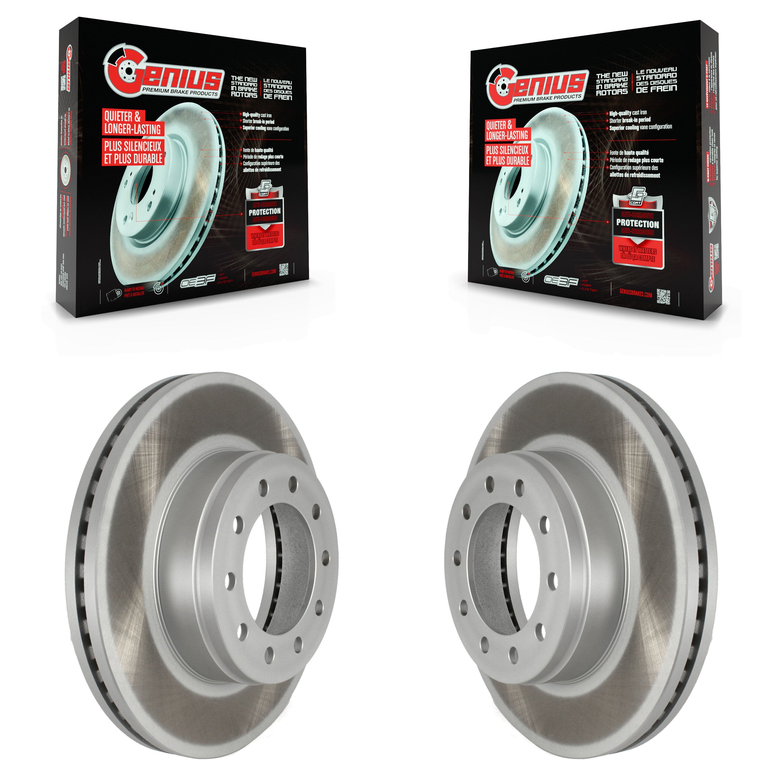 Genius KG-101625 Disc Brake Rotor for 2017-2023 Ford F-550 Super Duty, Ford F-600 Super Duty, Ford F-450 Super Duty - Front