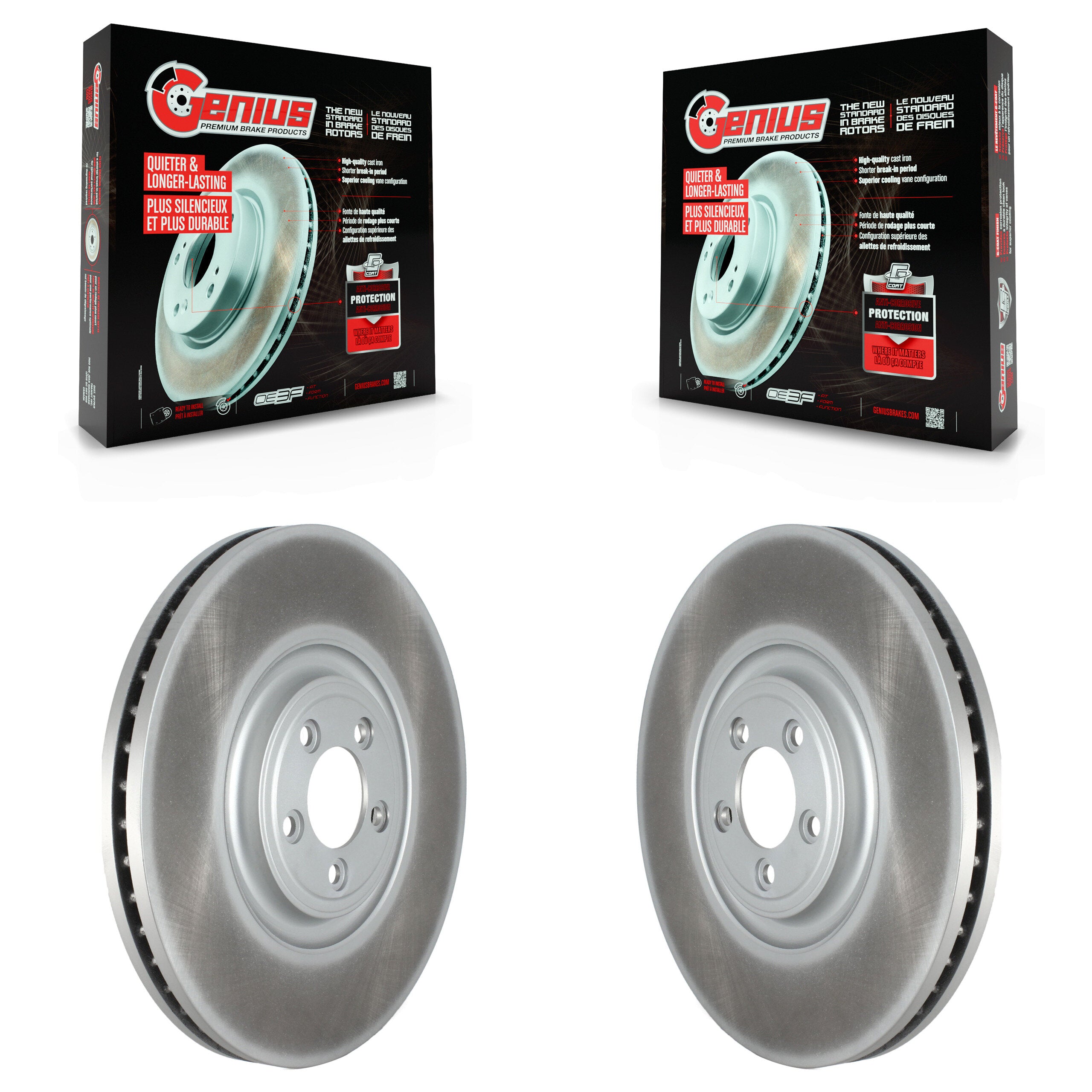 Genius KG-101626 Disc Brake Rotor for 2010-2020 Jaguar XJ, Jaguar XJR575 and More - Front