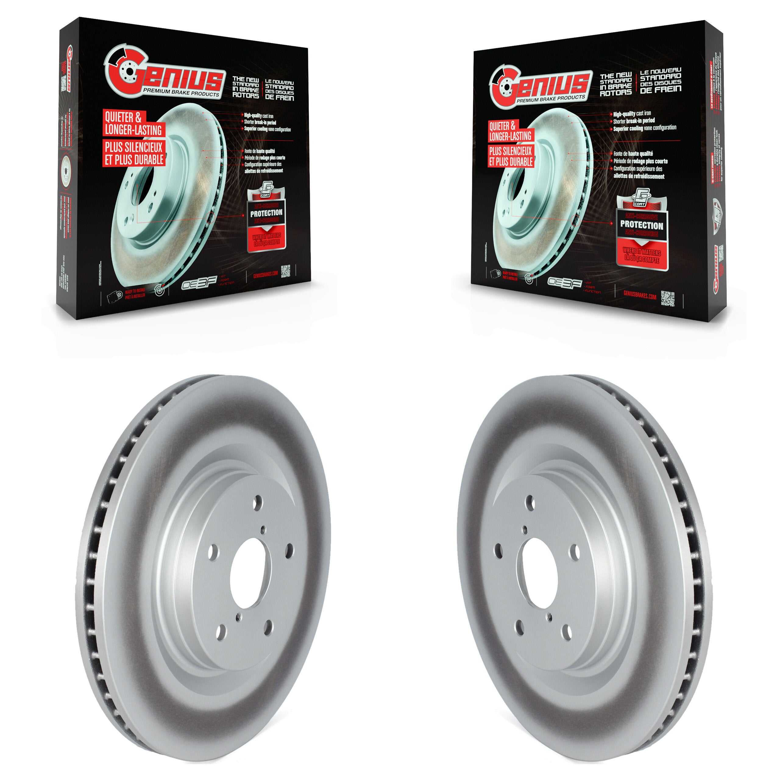 Genius KG-101627 Disc Brake Rotor for 2019-2024 Subaru Crosstrek, Subaru WRX and More - Front