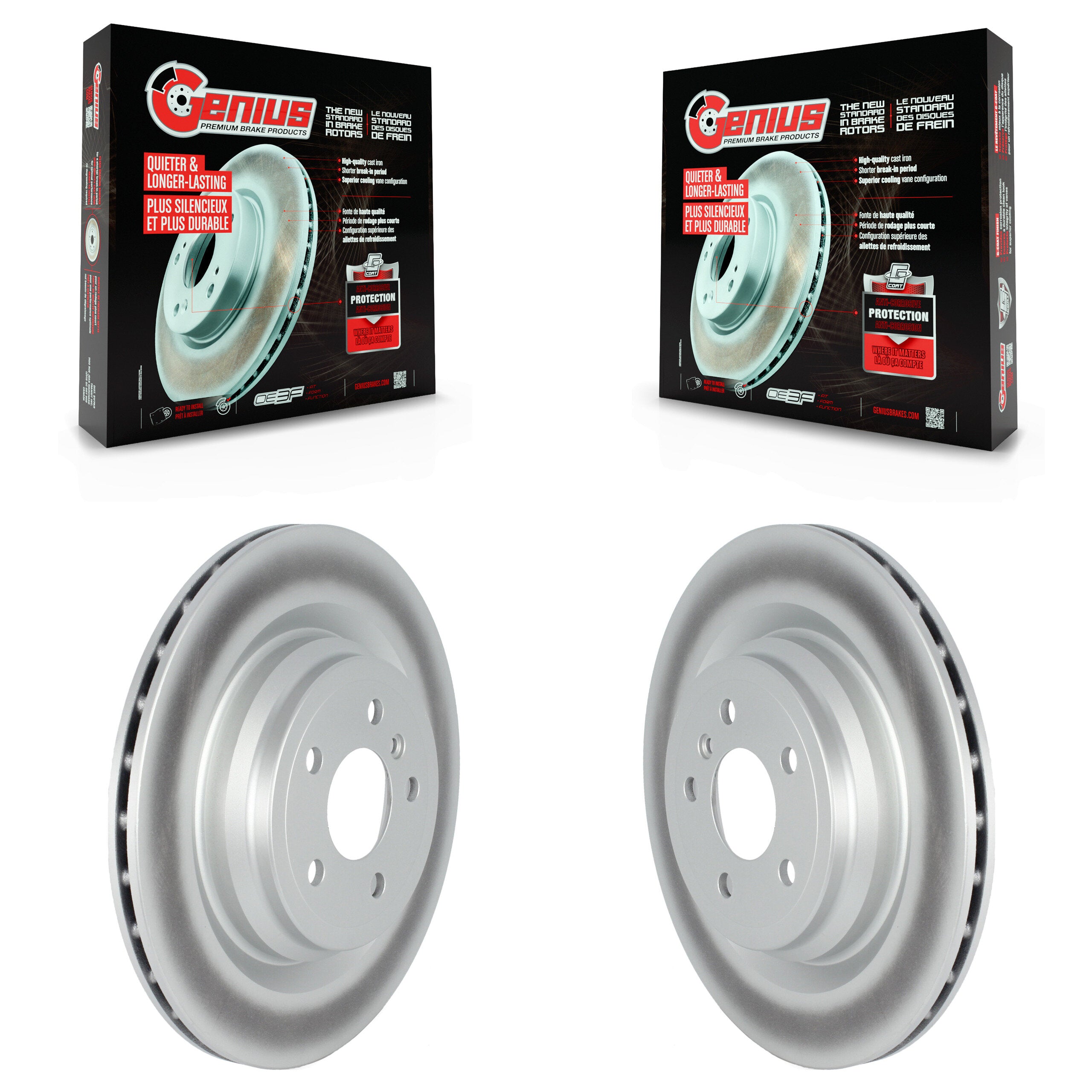 Genius KG-101635 Disc Brake Rotor for 2013-2019 Mercedes-Benz GLE43 AMG, Mercedes-Benz GLE300d and More - Rear