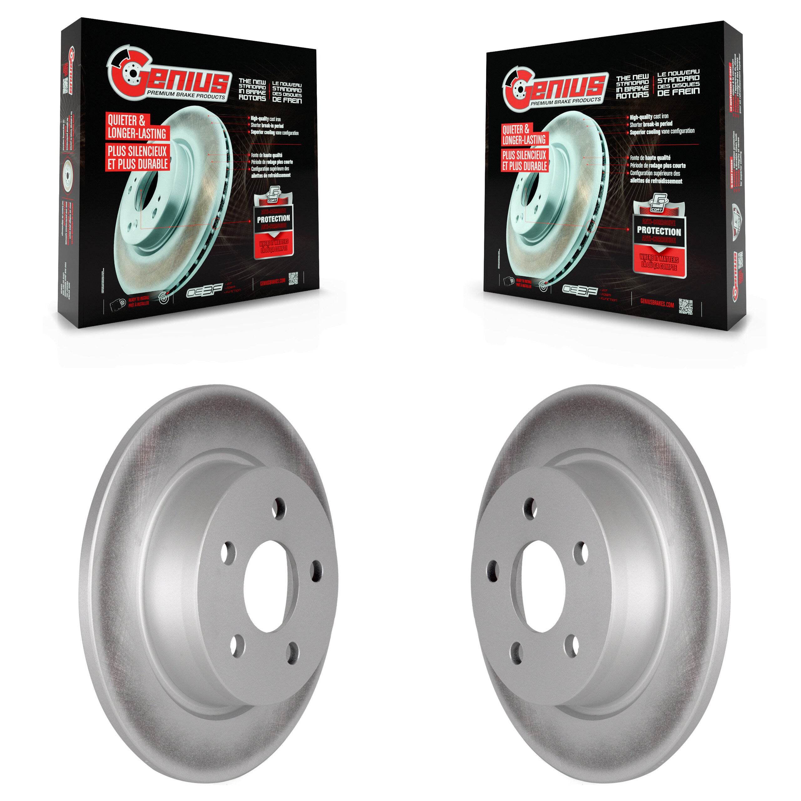 Genius KG-101638 Disc Brake Rotor for 2018-2023 Ford Transit Connect - Rear