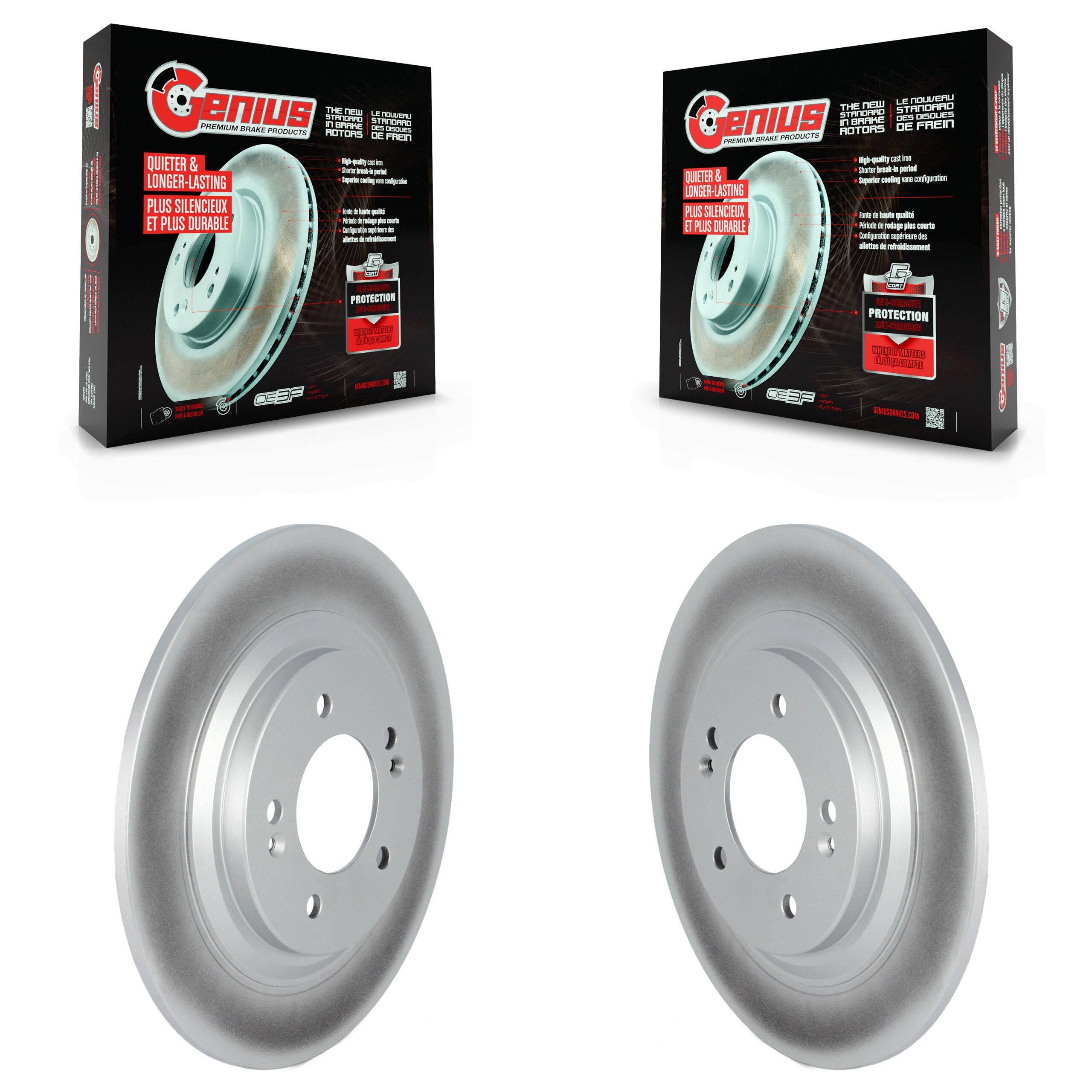 Genius KG-101639 Disc Brake Rotor for 2017-2023 Kia Cadenza, Kia Soul EV and More - Rear