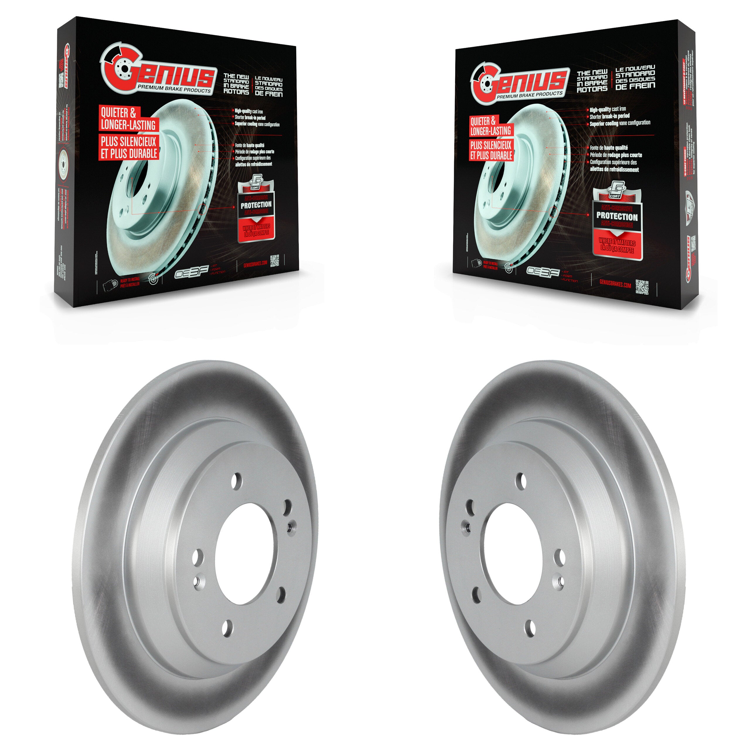 Genius KG-101642 Disc Brake Rotor for 2018-2025 Kia Seltos, Hyundai Kona, Kia Soul - Rear