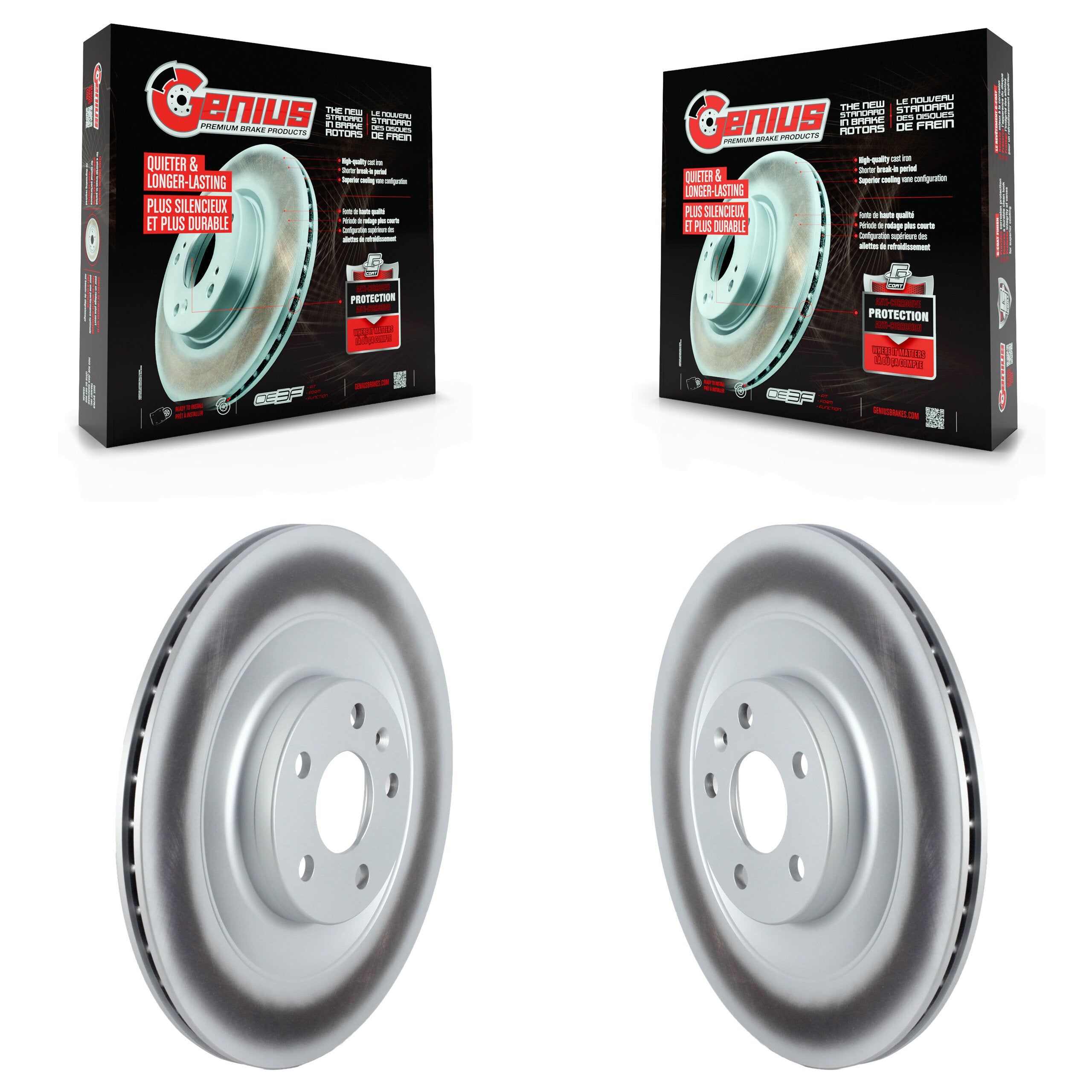 Genius KG-101644 Disc Brake Rotor for 2016-2025 Volvo C40 Recharge, Volvo XC40 Recharge, Volvo XC90 - Rear
