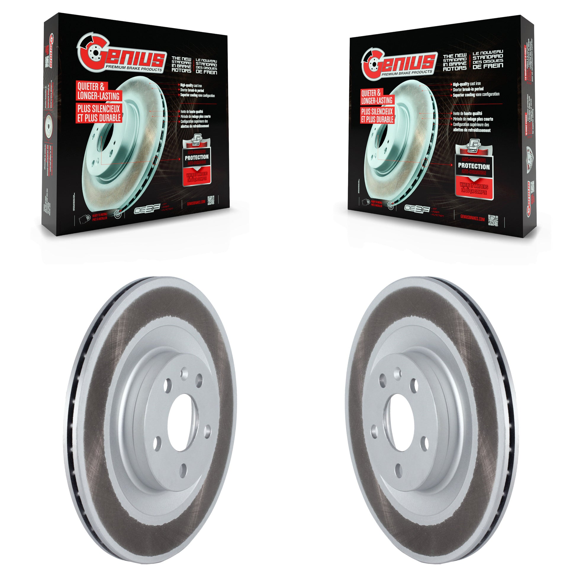 Genius KG-101645 Disc Brake Rotor for 2016-2025 Volvo V60 Cross Country, Volvo S60 and More - Rear