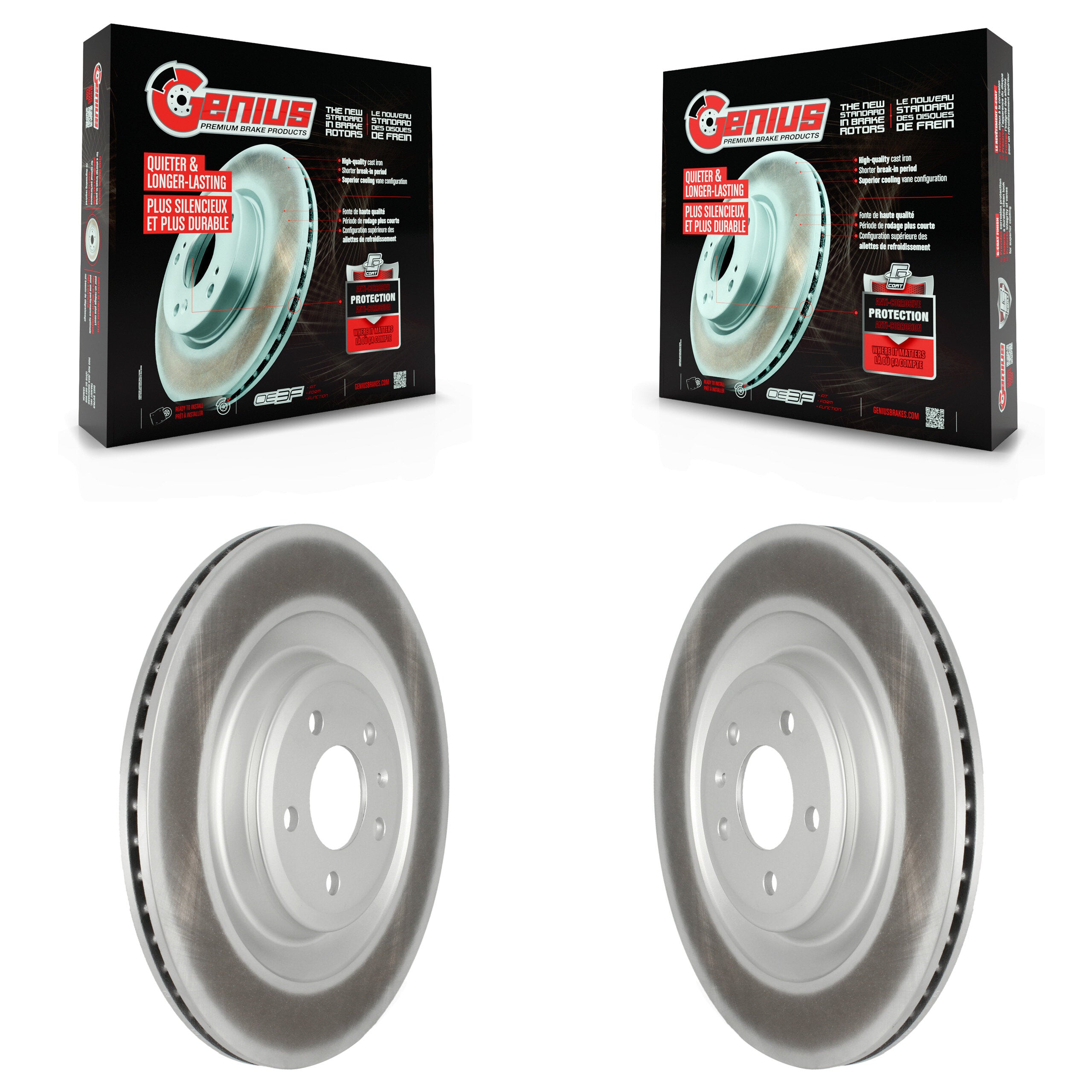 Genius KG-101646 Disc Brake Rotor for 2011-2018 Audi A8 Quattro, Audi S6 and More - Rear