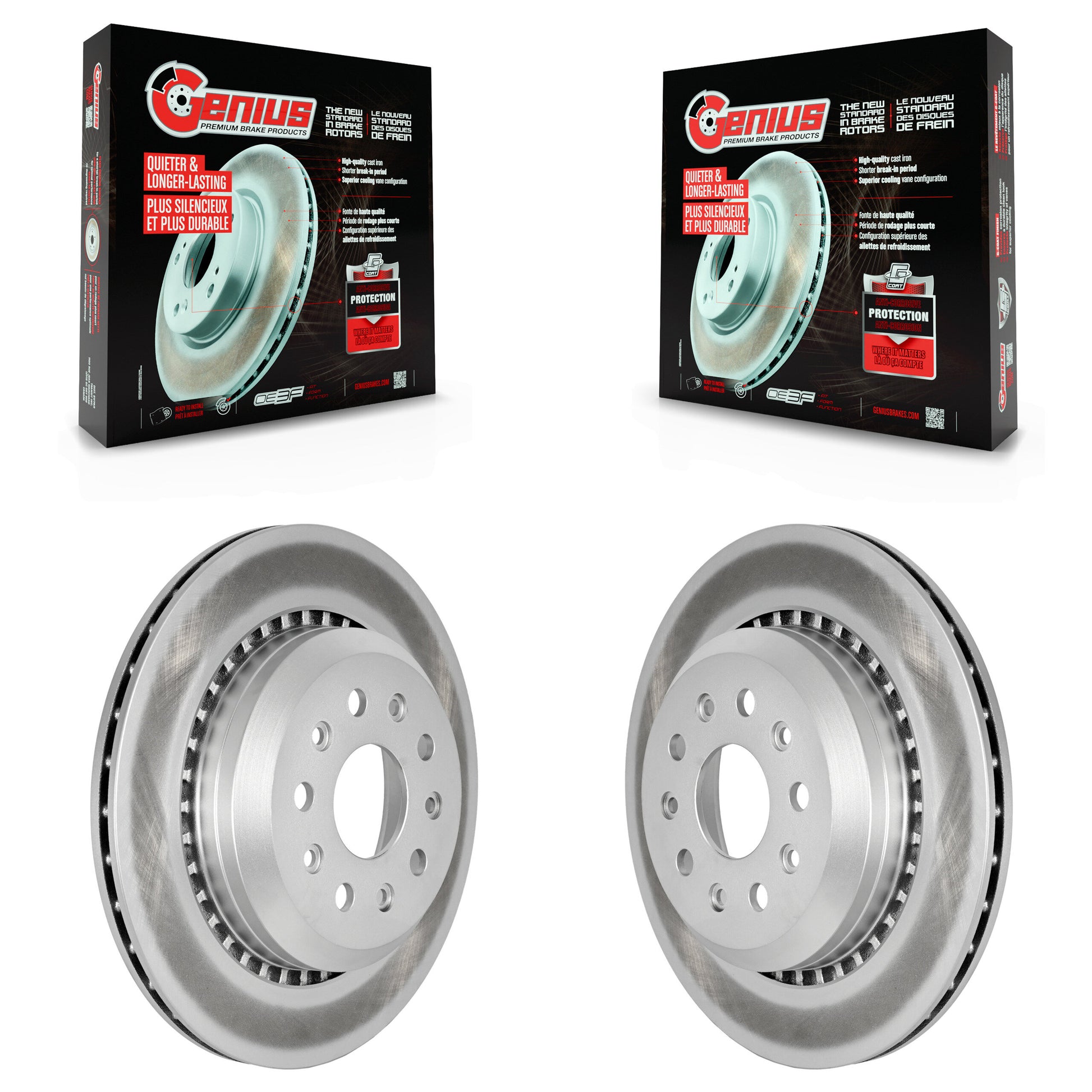 Genius KG-101647 Disc Brake Rotor for 2020-2024 Jeep Wrangler, Jeep Gladiator - Rear