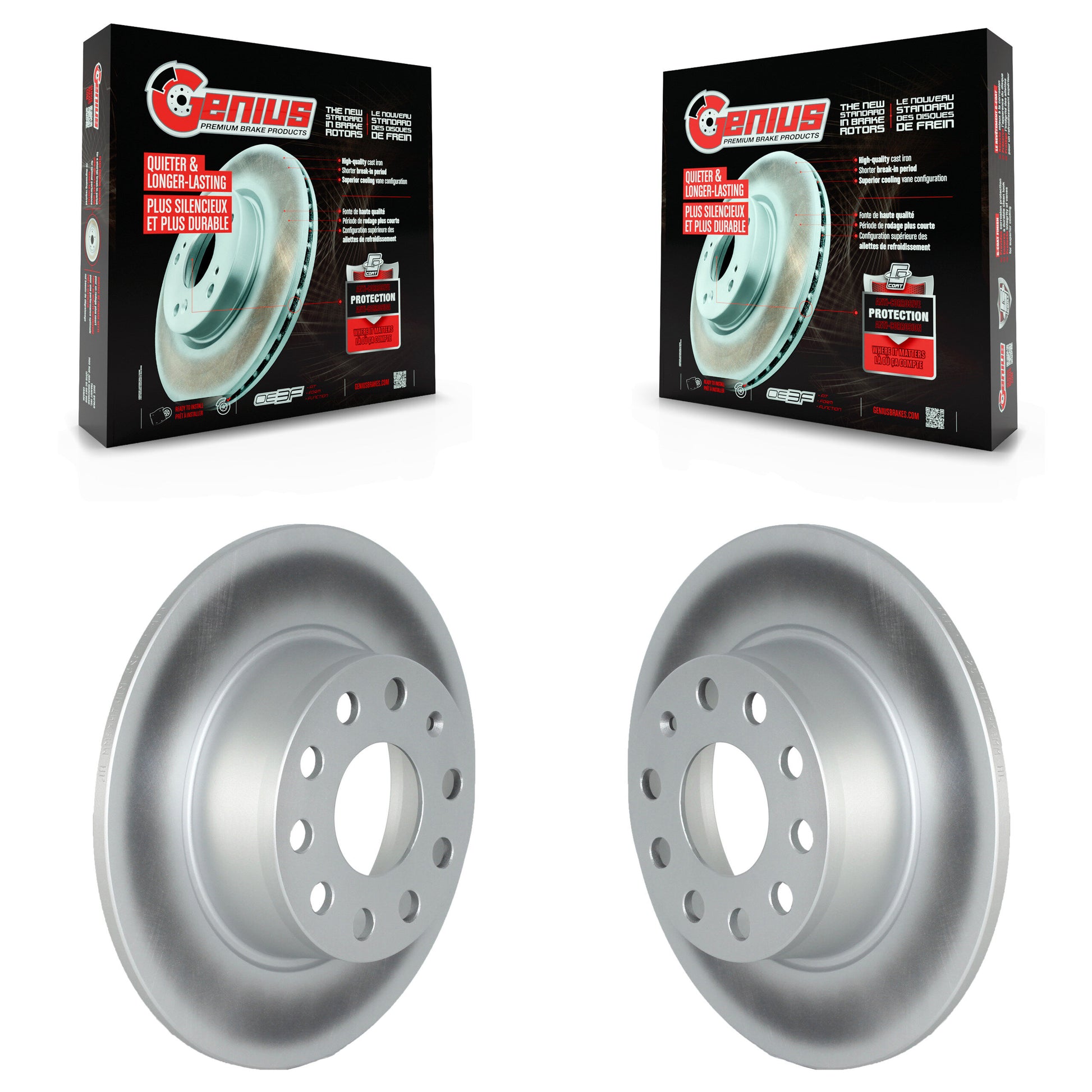 Genius KG-101648 Disc Brake Rotor for 2019-2025 Volkswagen Jetta, Volkswagen Taos - Rear