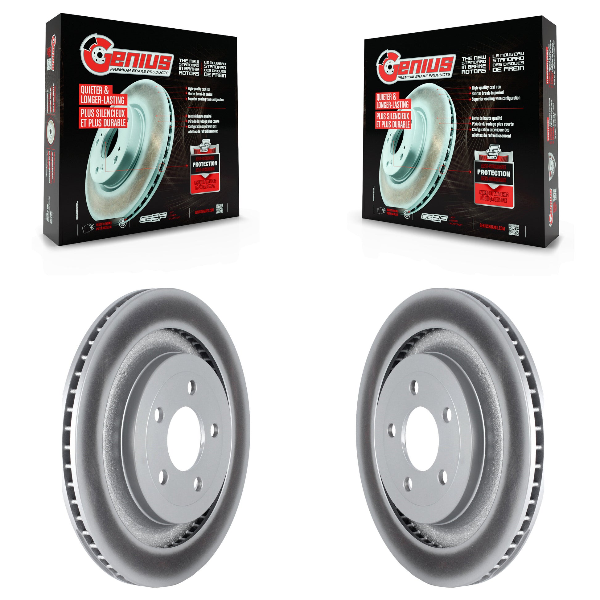 Genius KG-101649 Disc Brake Rotor for 2015-2023 Ford Mustang - Rear