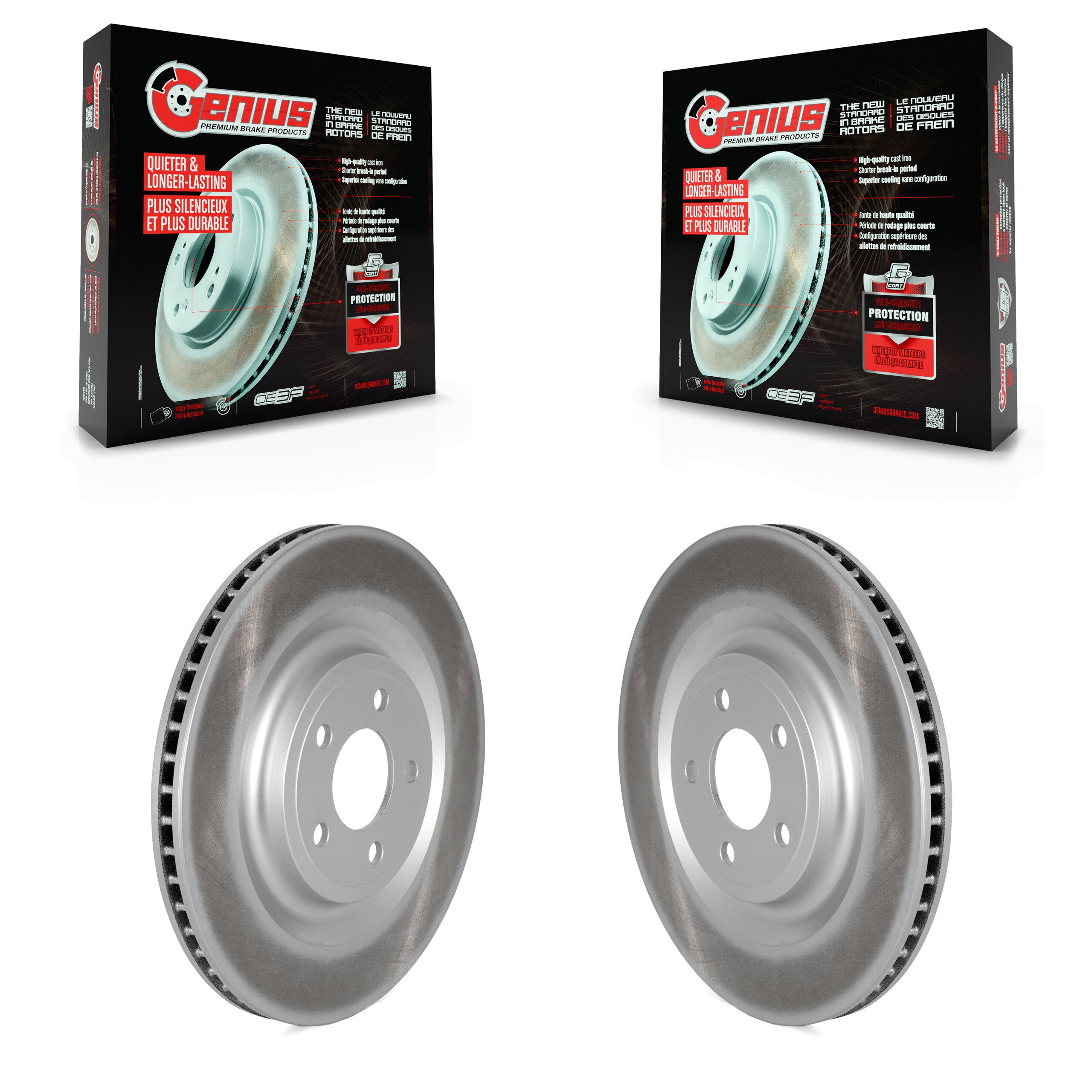 Genius KG-101652 Disc Brake Rotor for 2020-2024 Ford Mustang, Ford Explorer and More - Rear
