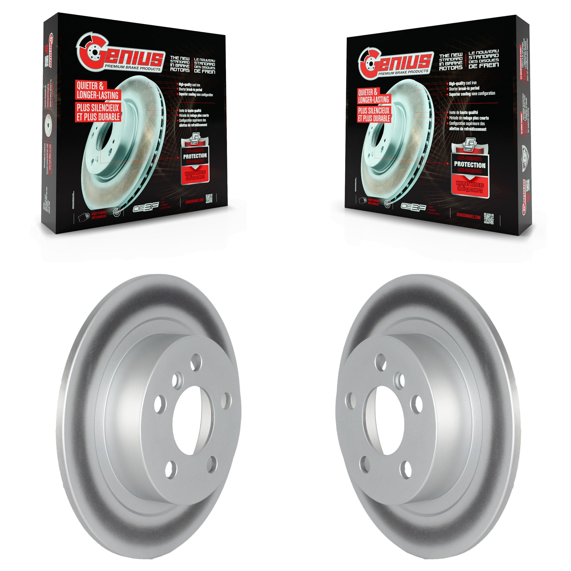 Genius KG-101658 Disc Brake Rotor for 2014-2024 Mini Cooper, Mini Cooper Clubman and More - Rear