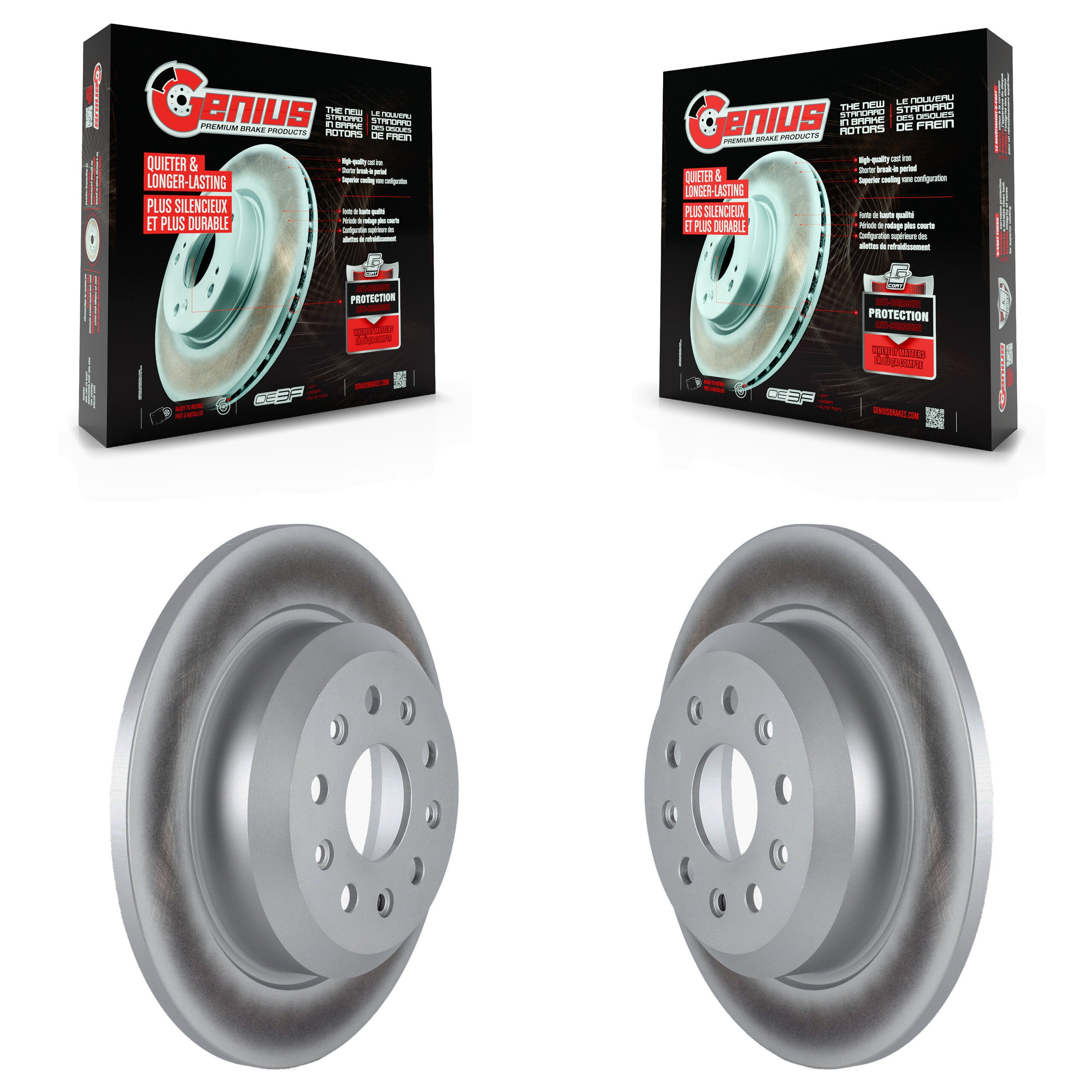 Genius KG-101661 Disc Brake Rotor for 2018-2024 Jeep Wrangler - Rear