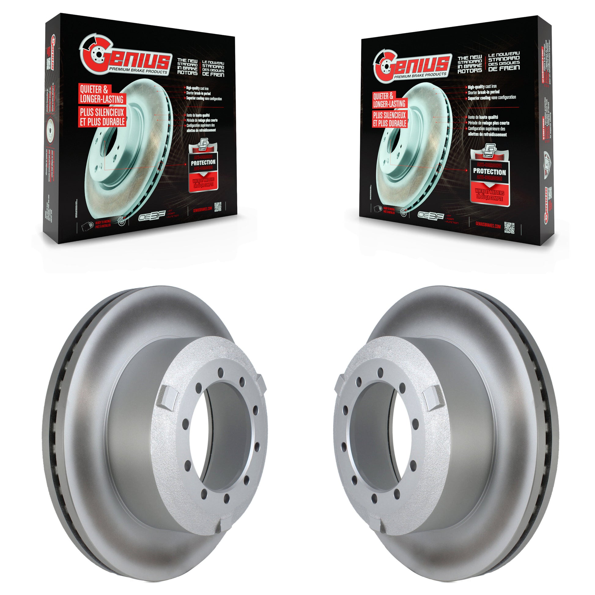 Genius KG-101663 Disc Brake Rotor for 2017-2023 Ford F-600 Super Duty, Ford F-450 Super Duty, Ford F-550 Super Duty - Rear