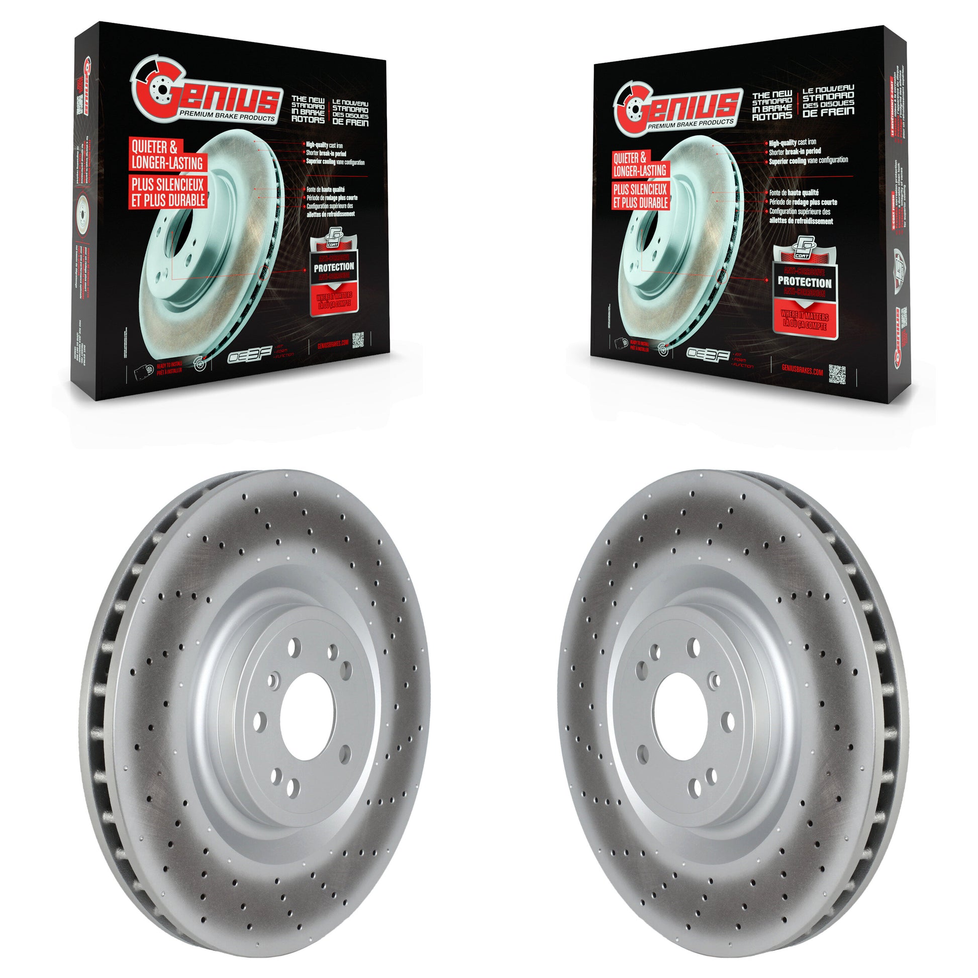 Genius KG-101715 Disc Brake Rotor for 2012-2019 Mercedes-Benz GLE400, Mercedes-Benz GLE43 AMG and More - Front