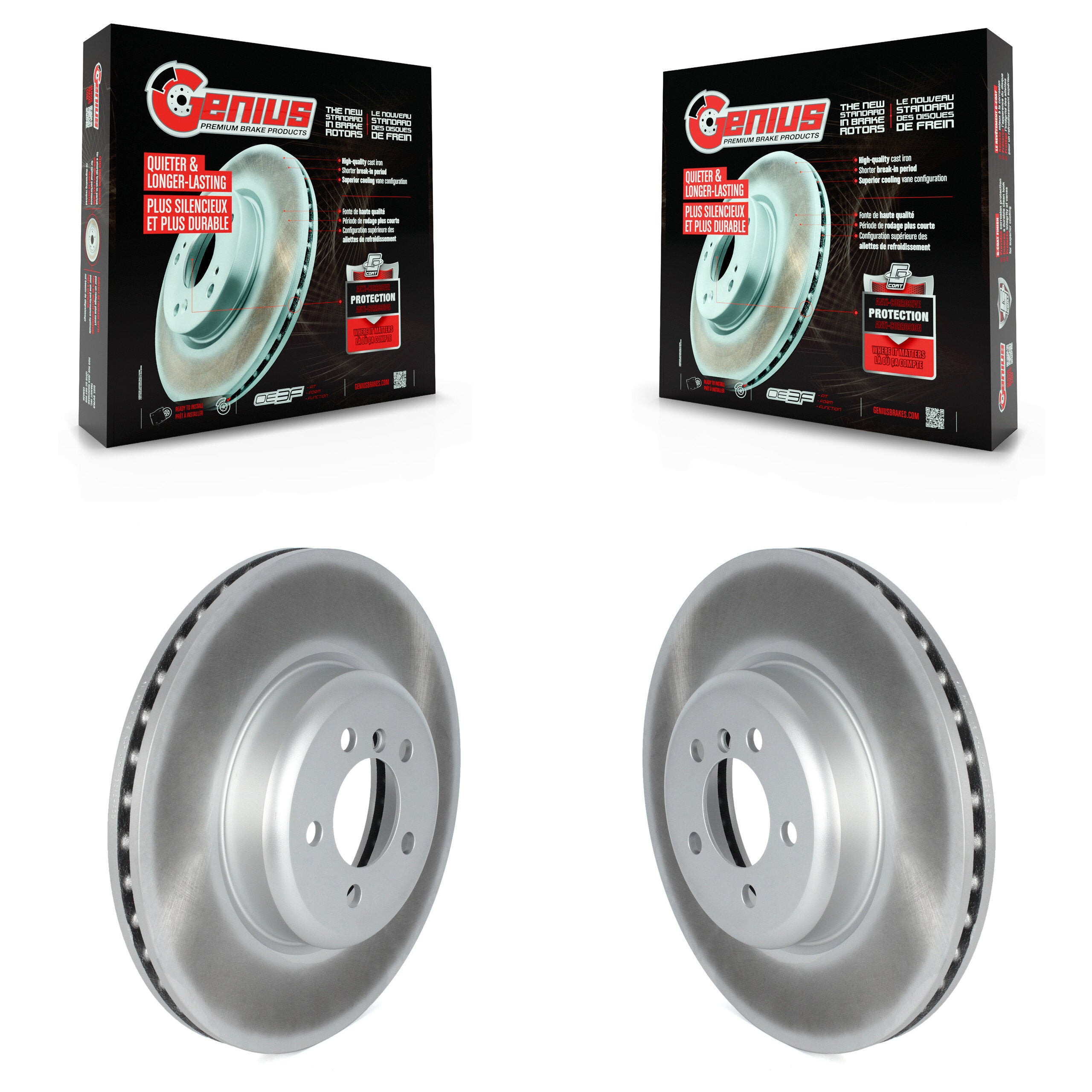 Genius KG-101717 Disc Brake Rotor for 2012-2021 BMW 330i, BMW 230i xDrive and More - Front