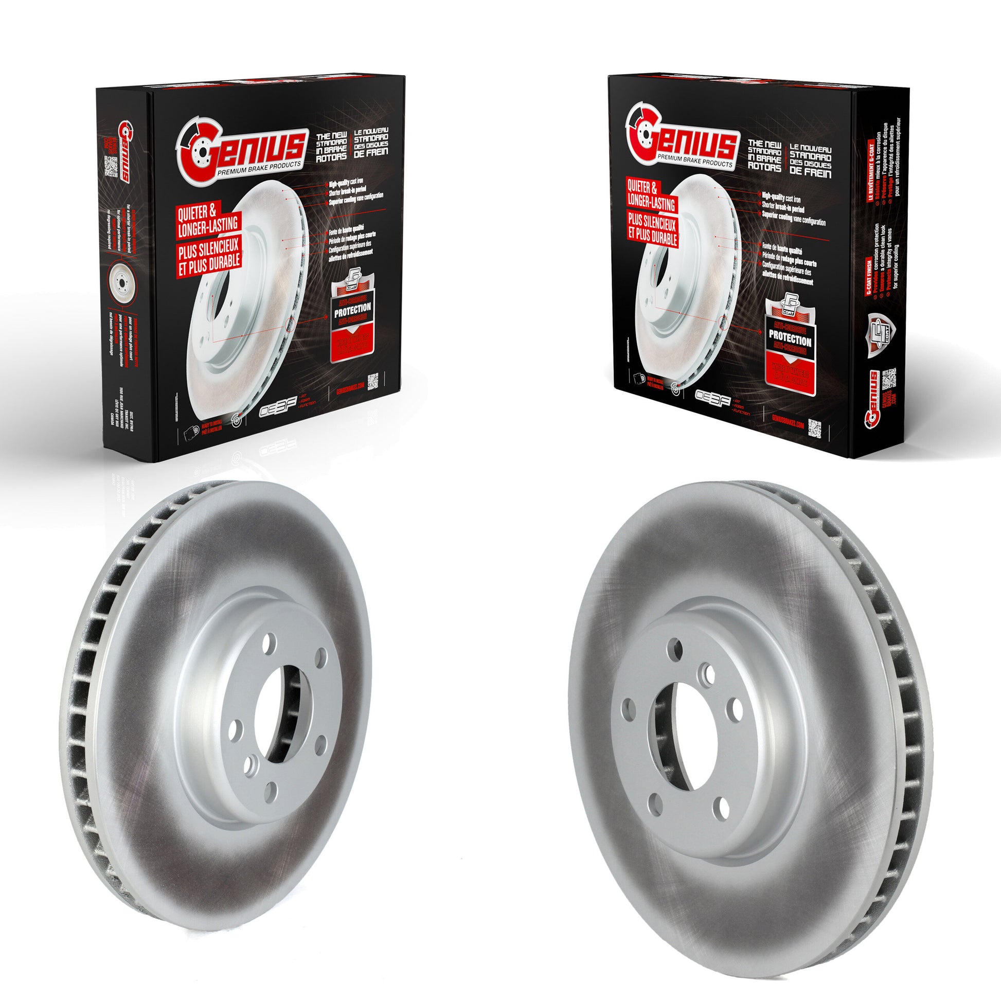 Genius KG-101725 Disc Brake Rotor for 2010-2018 BMW 740Ld xDrive, BMW 528i and More - Front