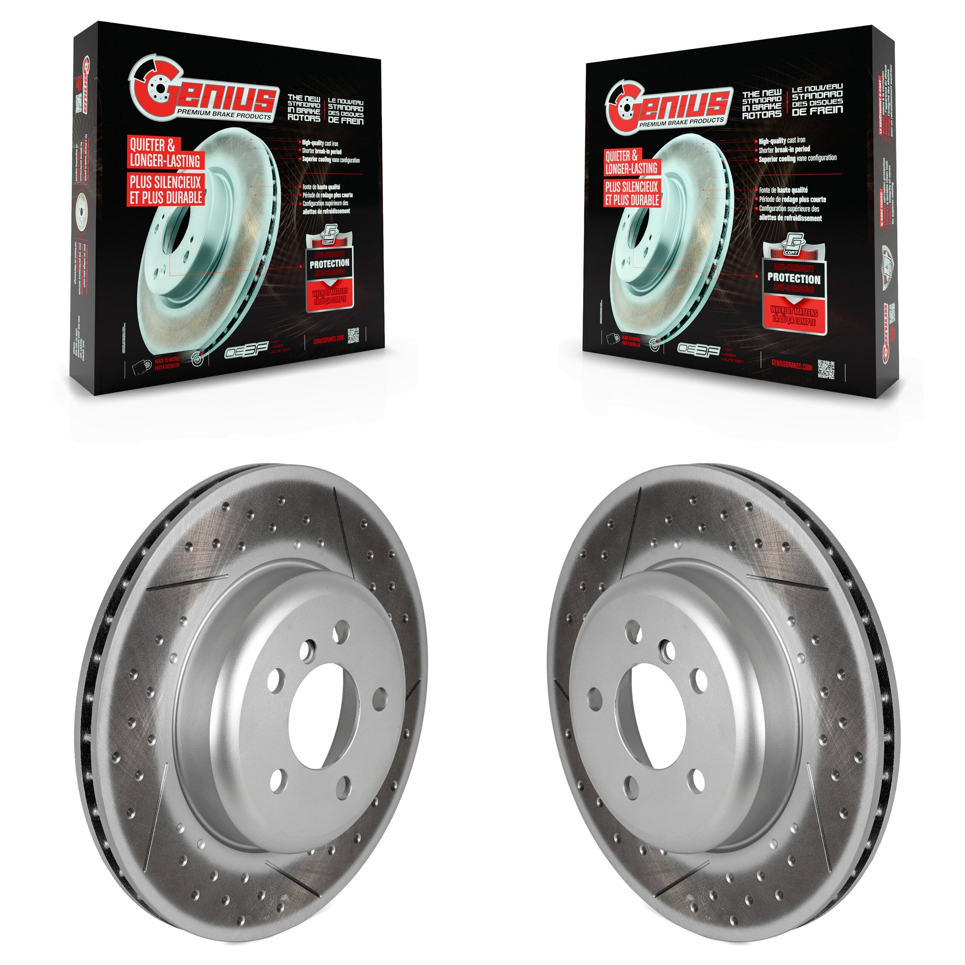Genius KG-101726 Disc Brake Rotor for 2013-2020 BMW 330i GT xDrive, BMW 330i xDrive and More - Rear