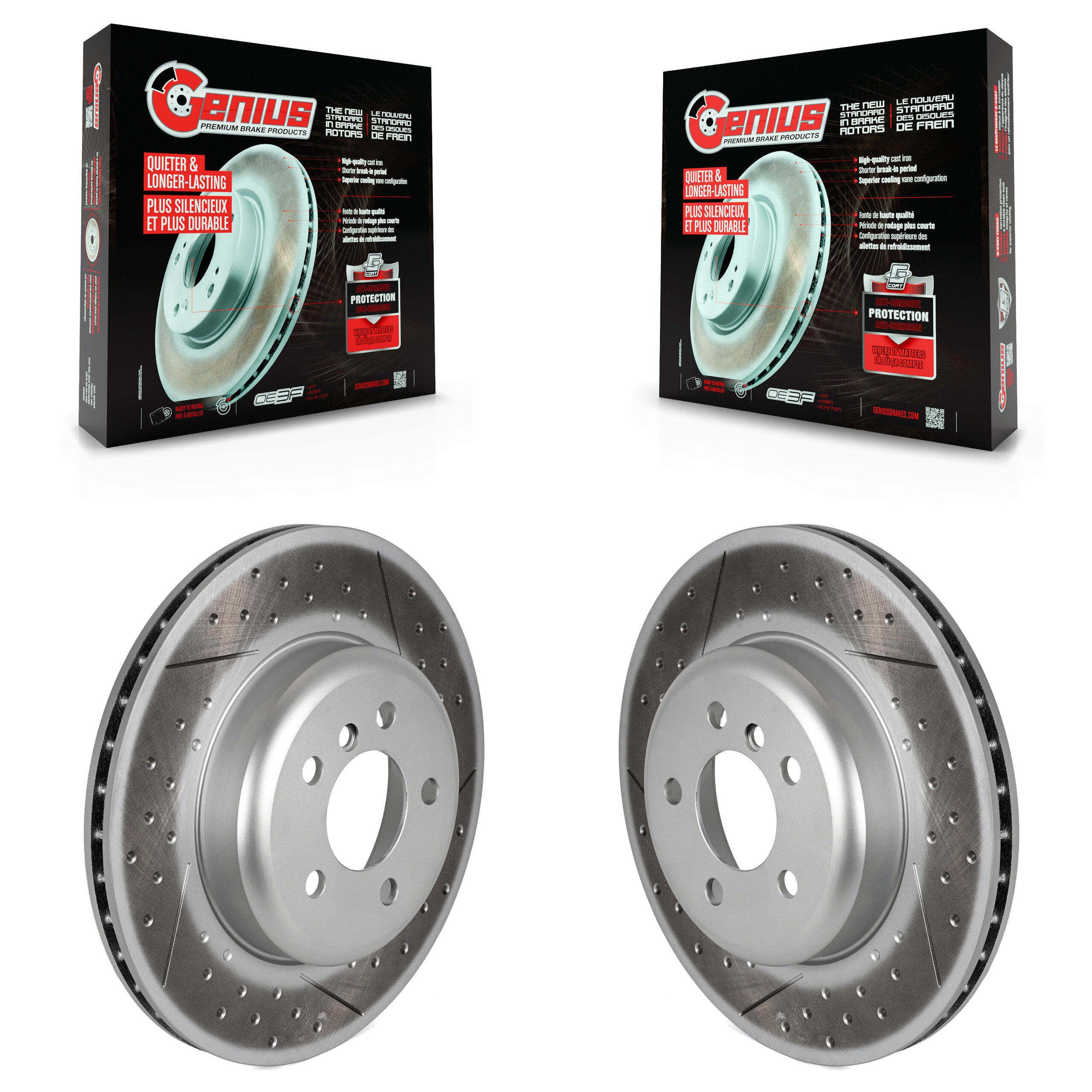 Genius KG-101726 Disc Brake Rotor for 2013-2020 BMW 330i GT xDrive, BMW 330i xDrive and More - Rear
