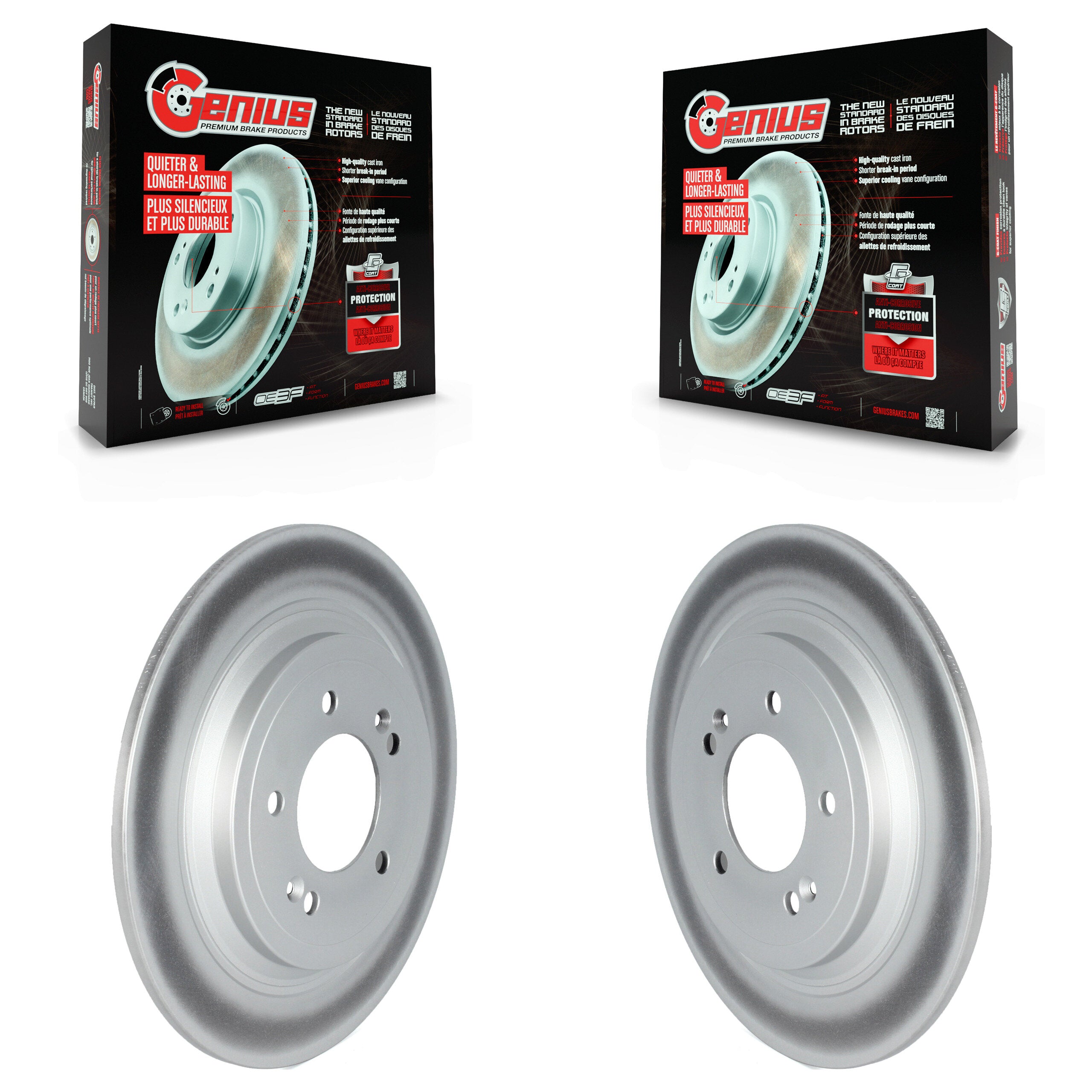 Genius KG-101729 Disc Brake Rotor for 2017-2022 Hyundai Nexo, Hyundai Tucson, Kia Sportage - Rear