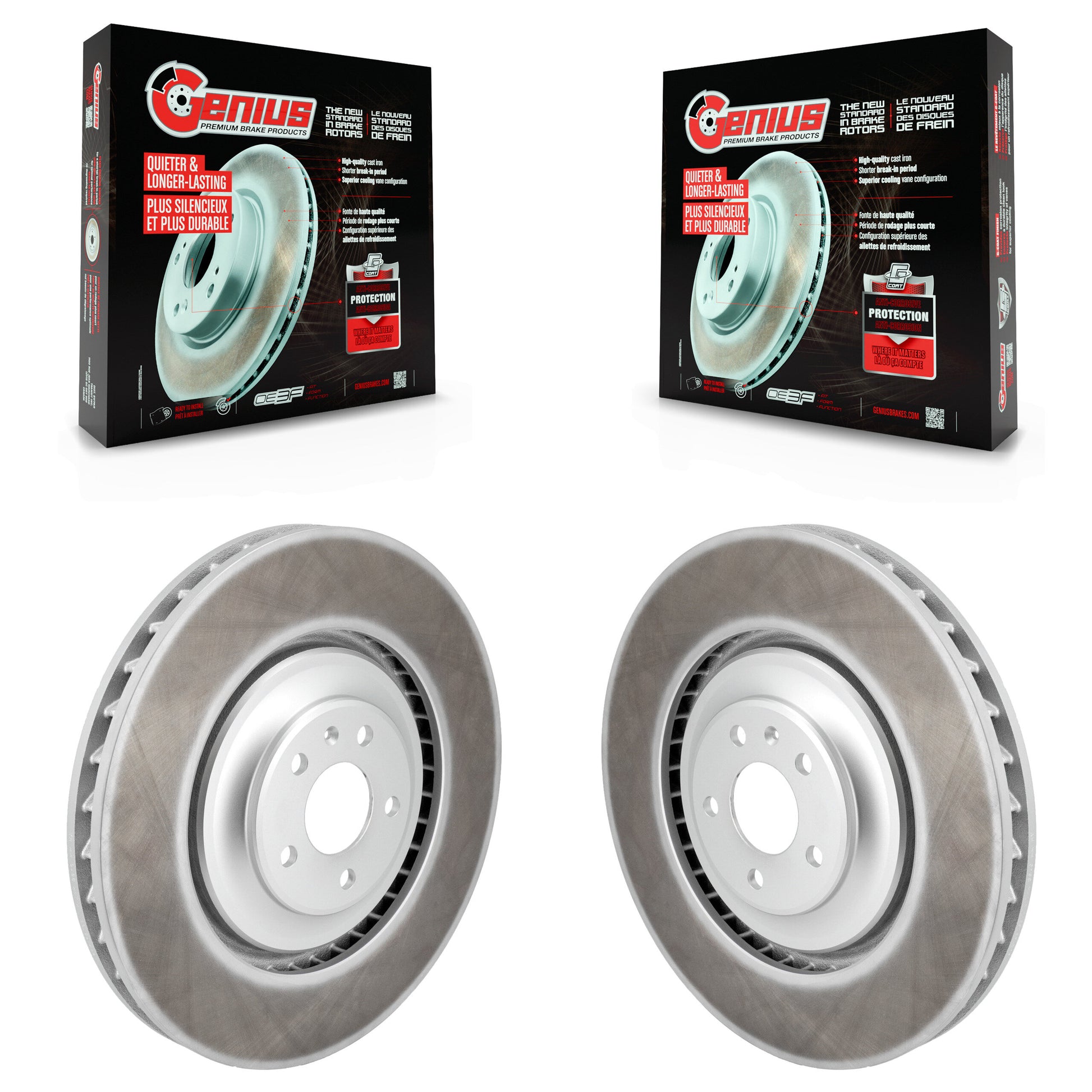 Genius KG-101789 Disc Brake Rotor for 2012-2018 Audi S8, Audi A7 and More - Front