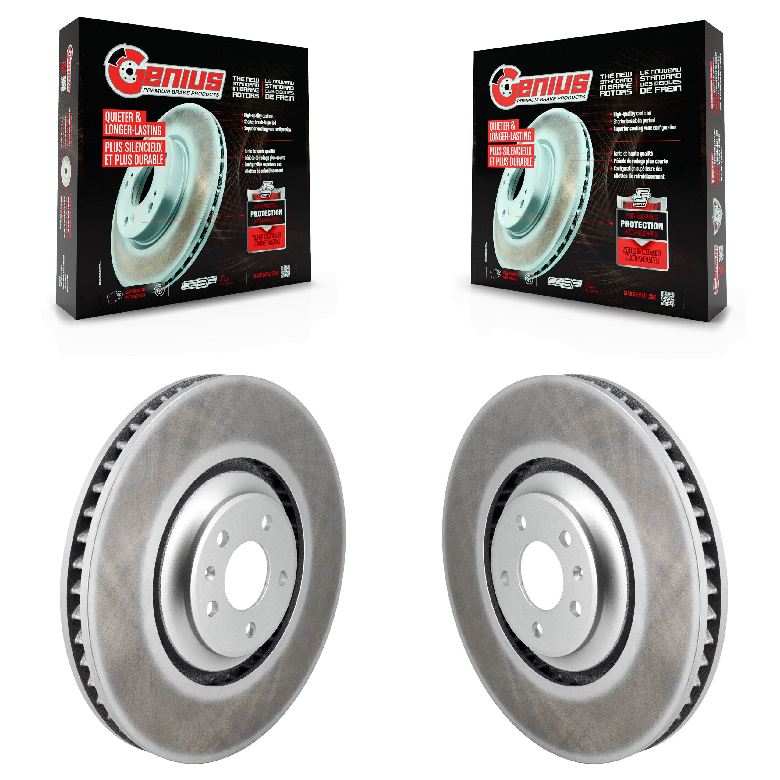 Genius KG-101790 Disc Brake Rotor for 2011-2018 Audi SQ5, Audi A8 Quattro - Front