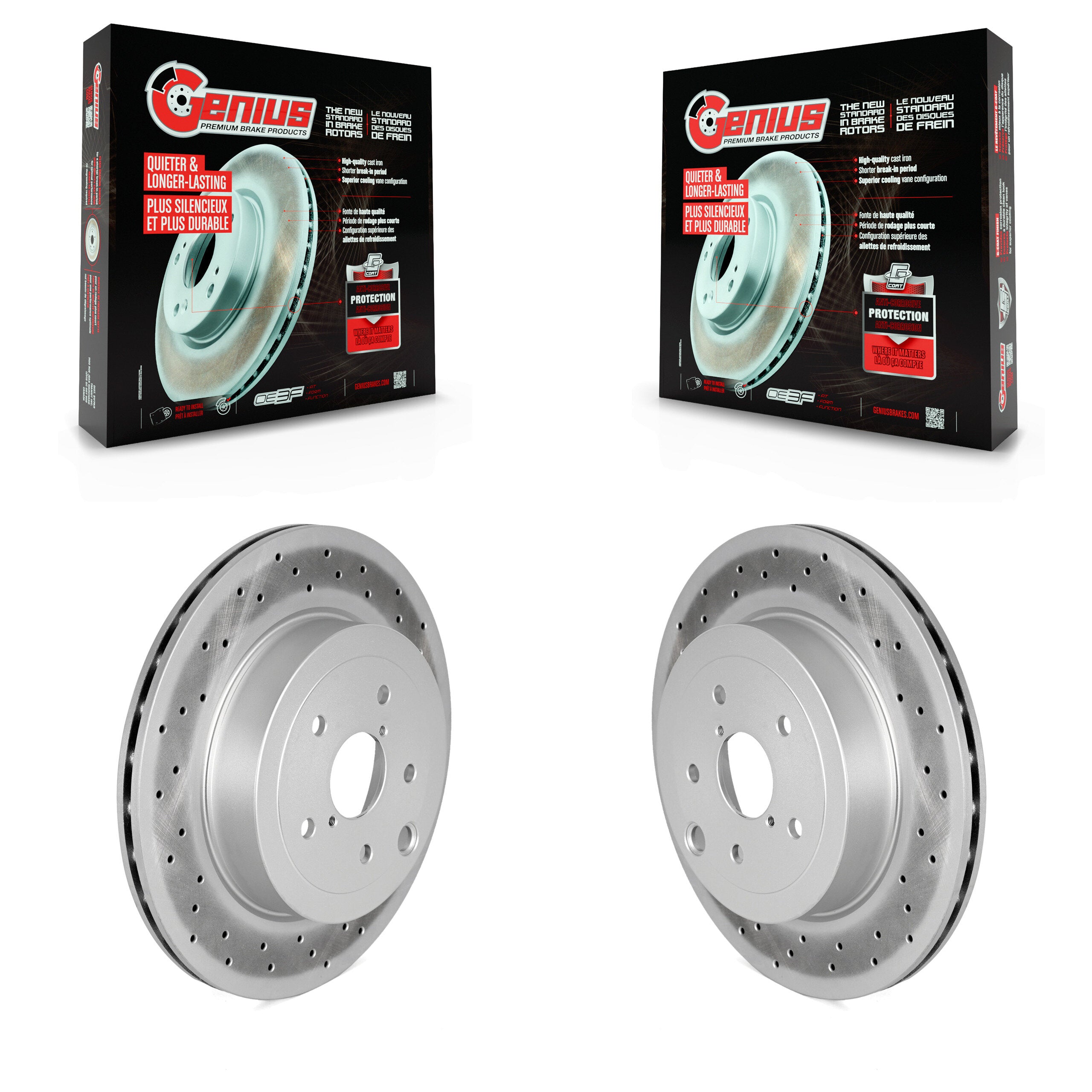 Genius KG-101796 Disc Brake Rotor for 2018-2021 Subaru WRX STI - Rear