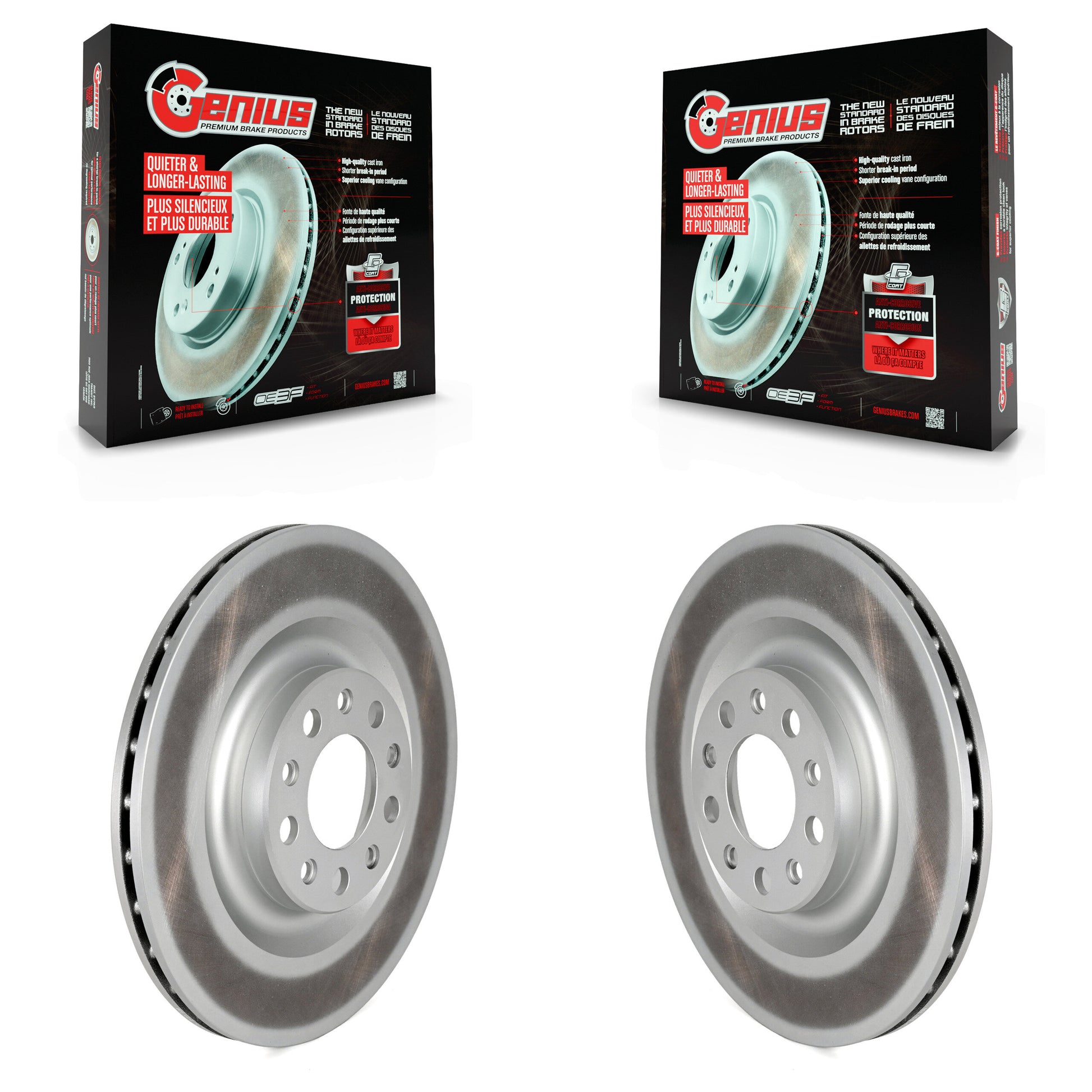 Genius KG-101798 Disc Brake Rotor for 2017-2020 Alfa Romeo Stelvio, Alfa Romeo Giulia - Rear